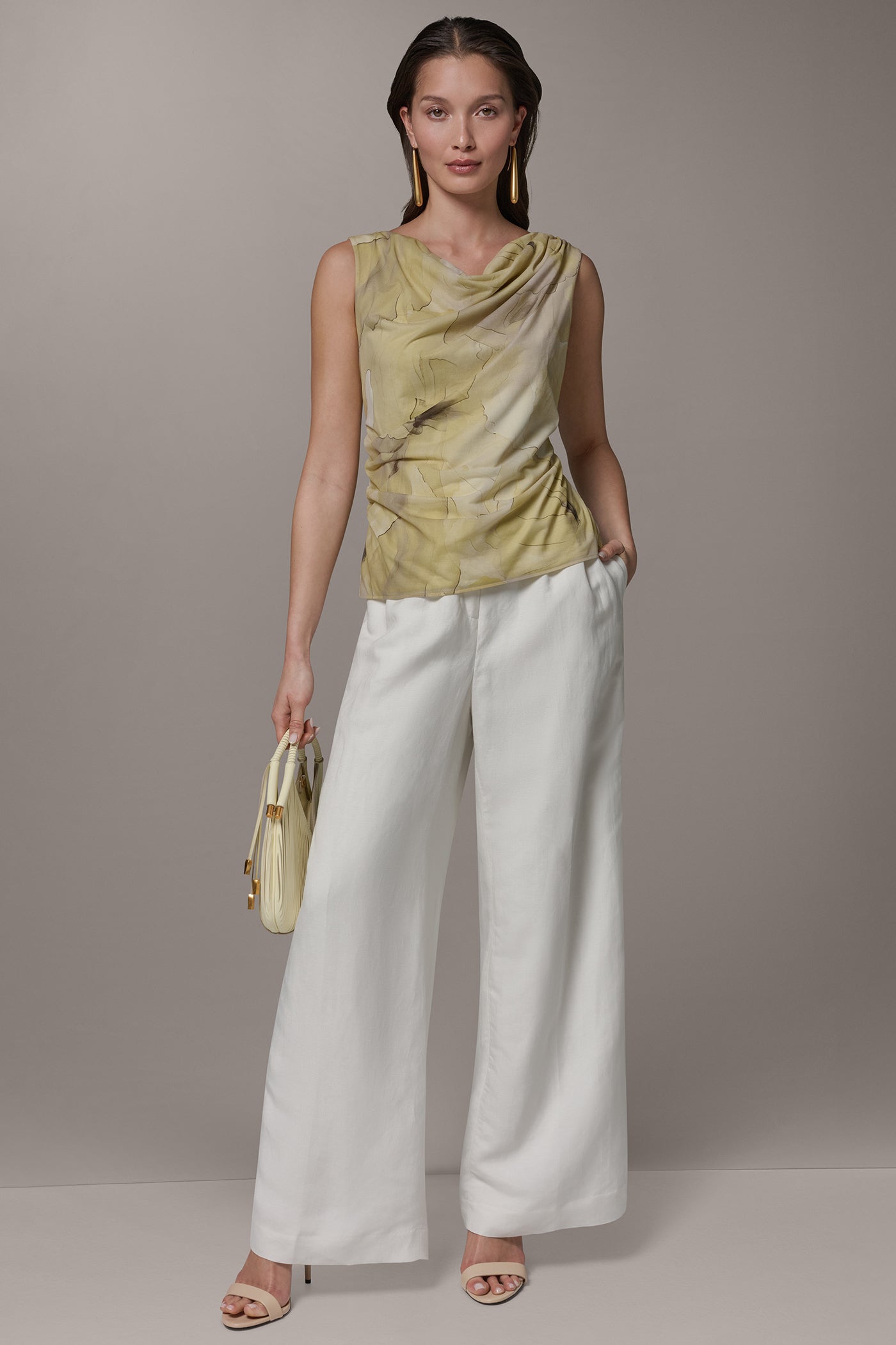 SLEEVELESS COWL-NECK PRINT BLOUSE VIEW 7 | New clothing