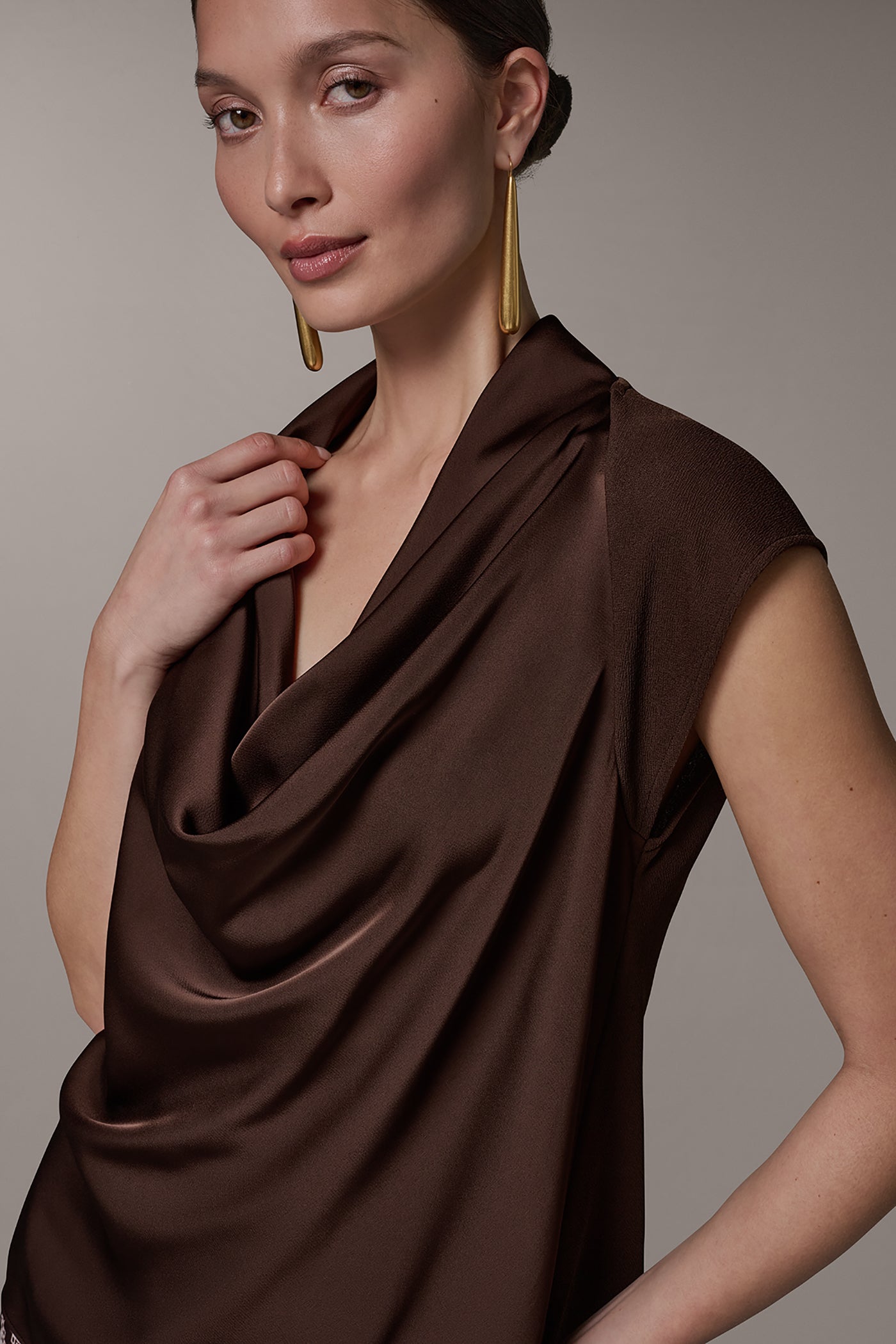 CAP SLEEVE MIXED MEDIA TOP VIEW 4 | Tops