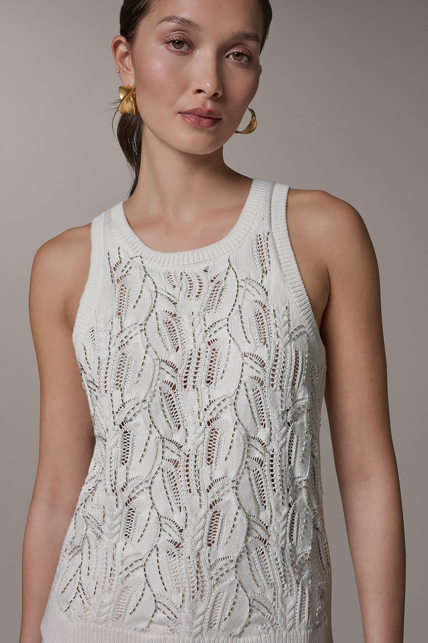 SLEEVELESS CREW-NECK TANK VIEW 4 | Clothing