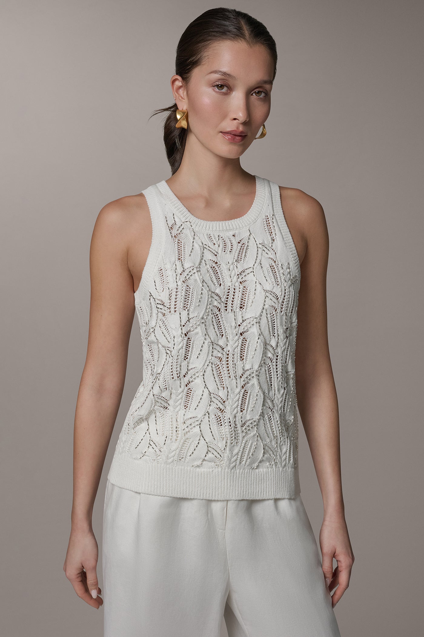 SLEEVELESS CREW-NECK TANK | View 1 | Clothing