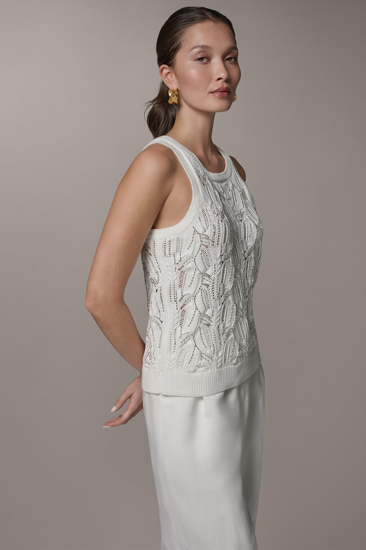 SLEEVELESS CREW-NECK TANK VIEW 3 | Clothing