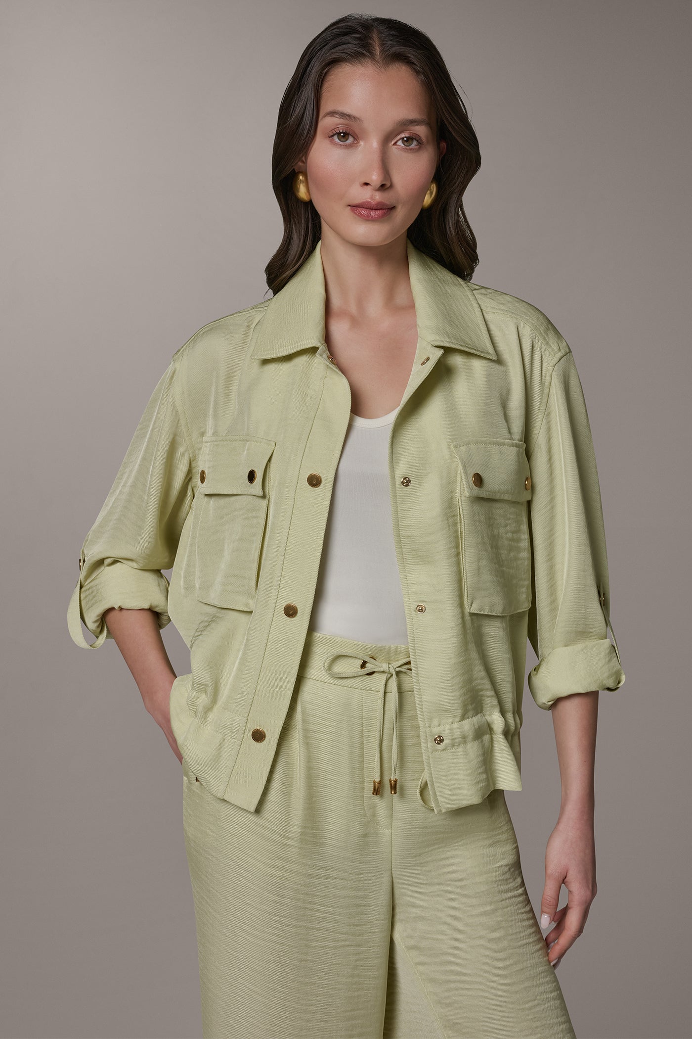 LONG SLEEVE TIE WAIST SHIRT VIEW 4 | Tops