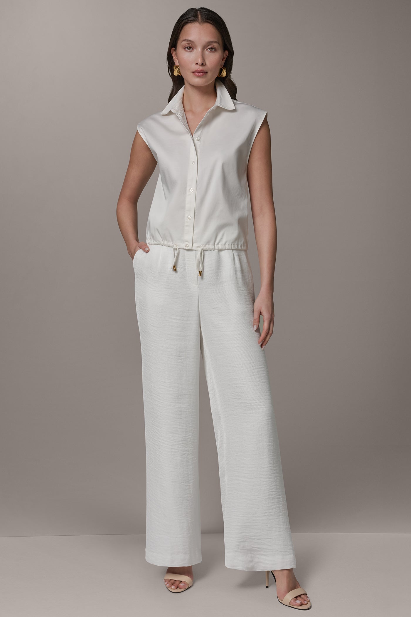 SLEEVELESS COLLARED BLOUSE VIEW 6 | Clothing