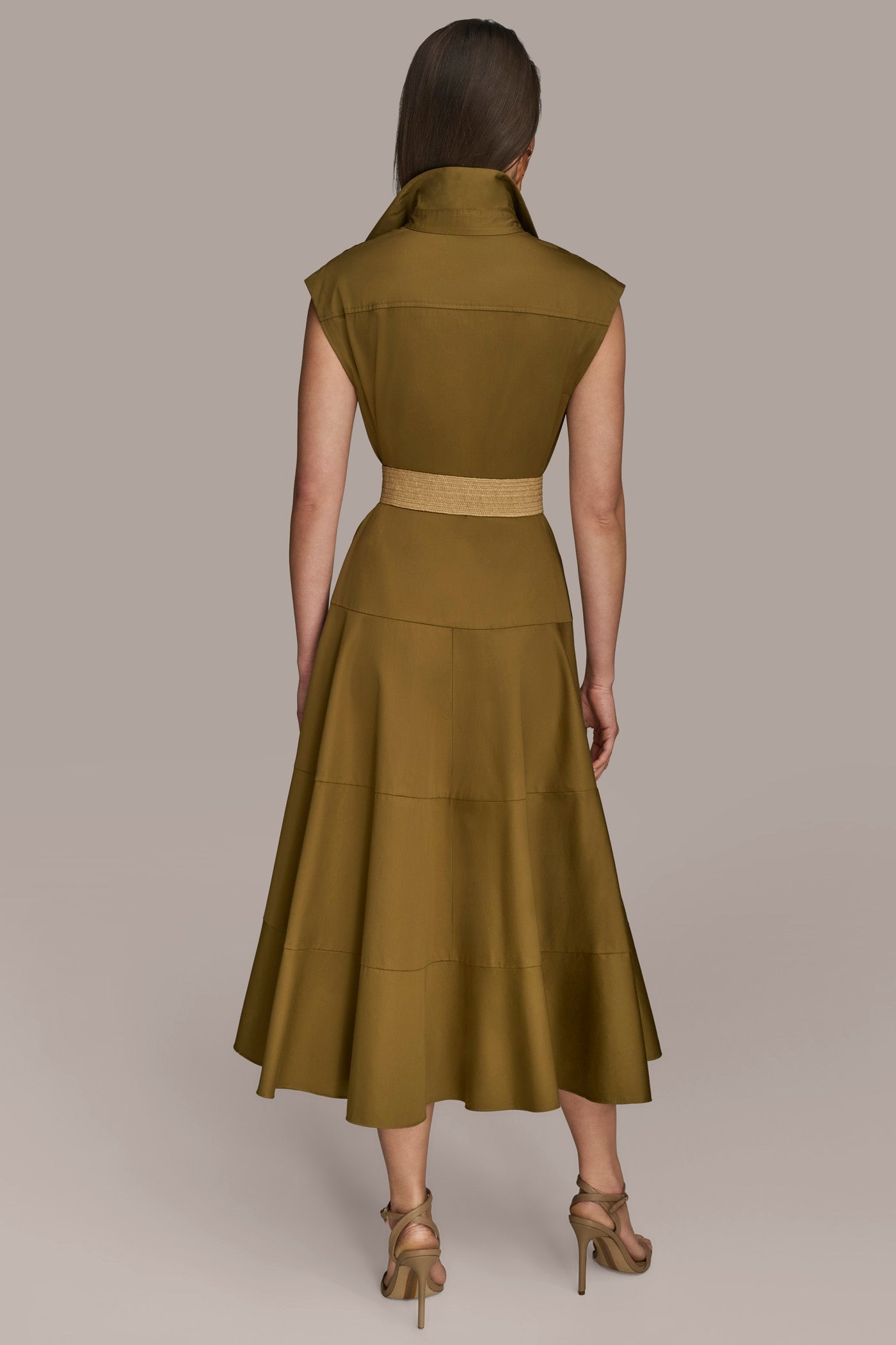 BELTED TIERED MIDI SHIRT DRESS | View 2 | Dresses & Jumpsuits
