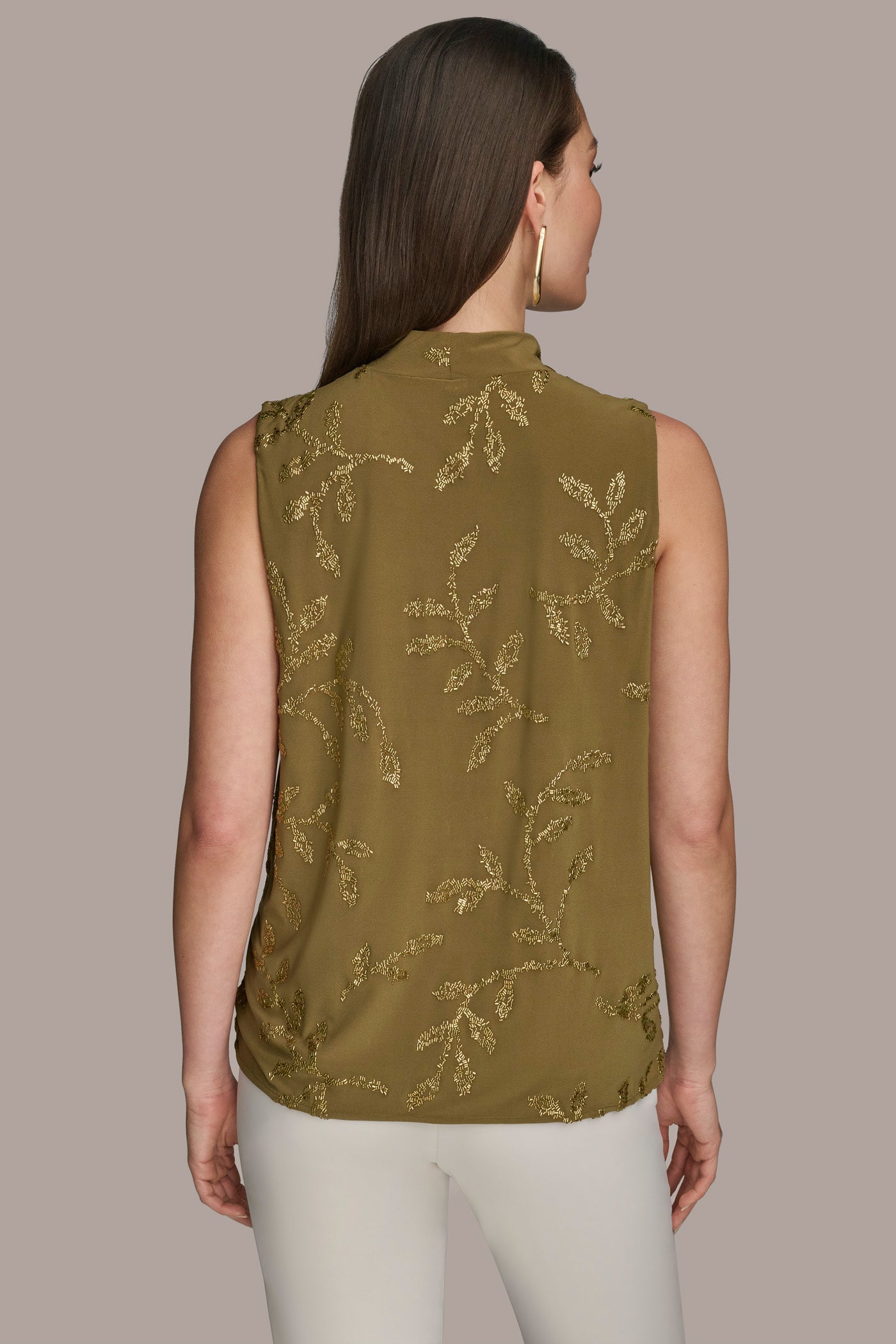 EMBELLISHED COWL NECK TOP | View 2 | Tops