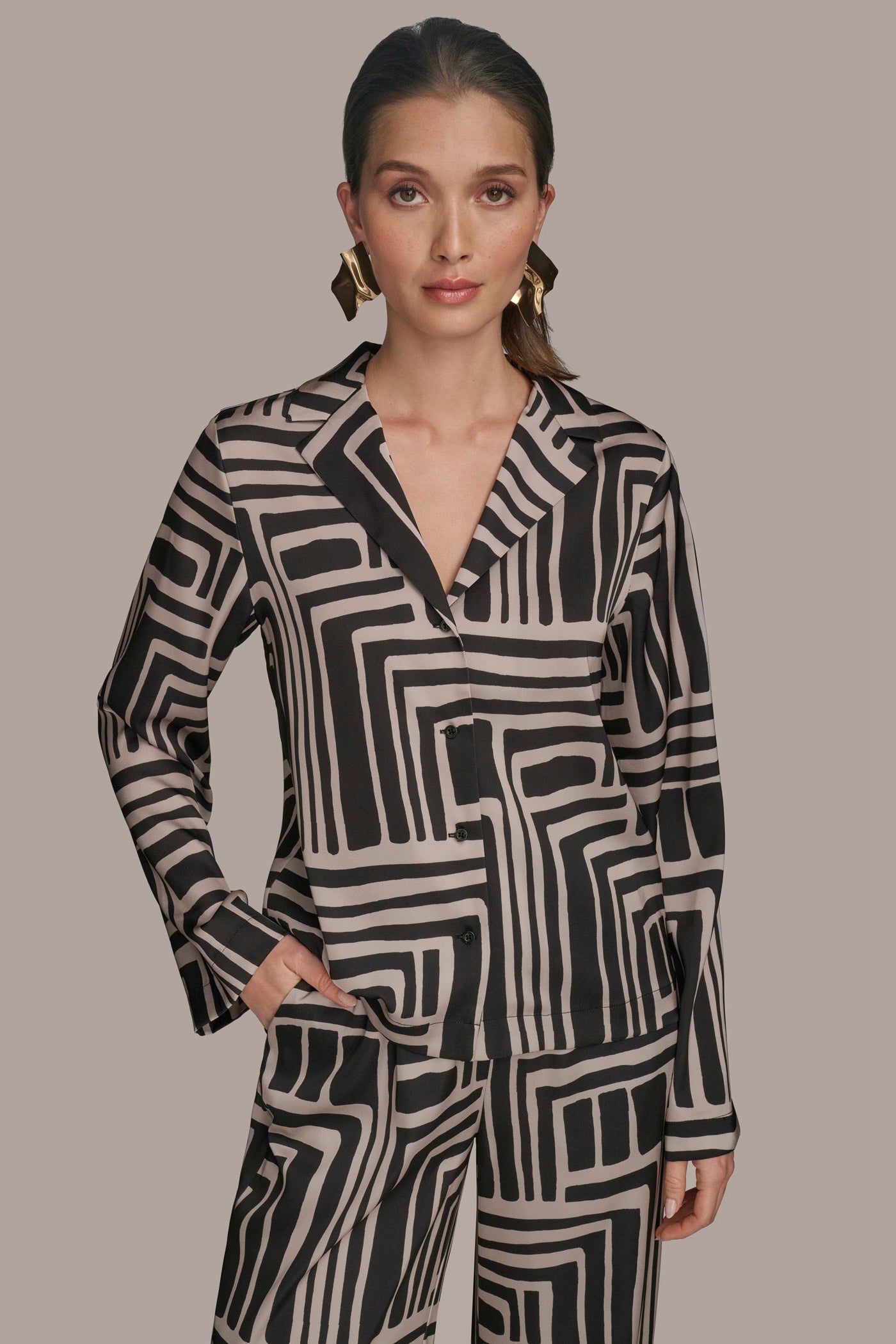 PAJAMA STYLE SHIRT | View 1 | Tops