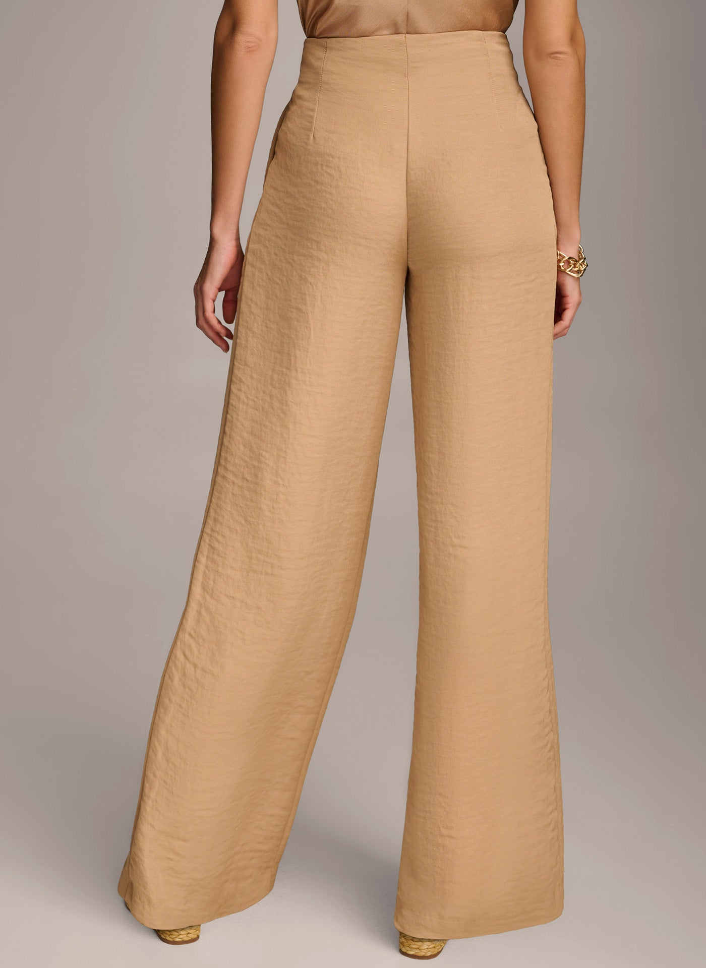 Donna Karan Womens Wool Flat Front Side Zip Mid-Rise Wide Leg Pants Bl -  Shop Linda's Stuff