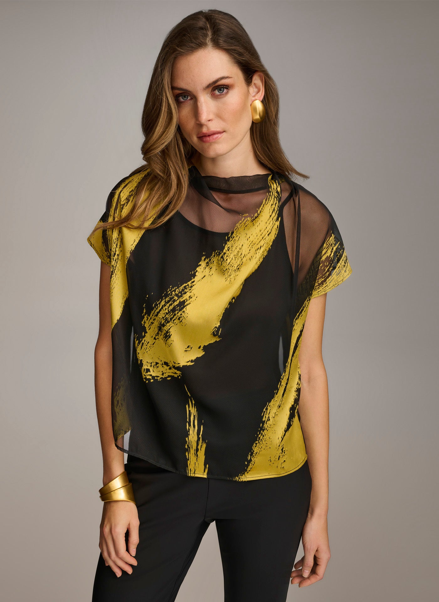 PRINT COWL NECK TOP | View 1 | Sale Tops and Sweaters