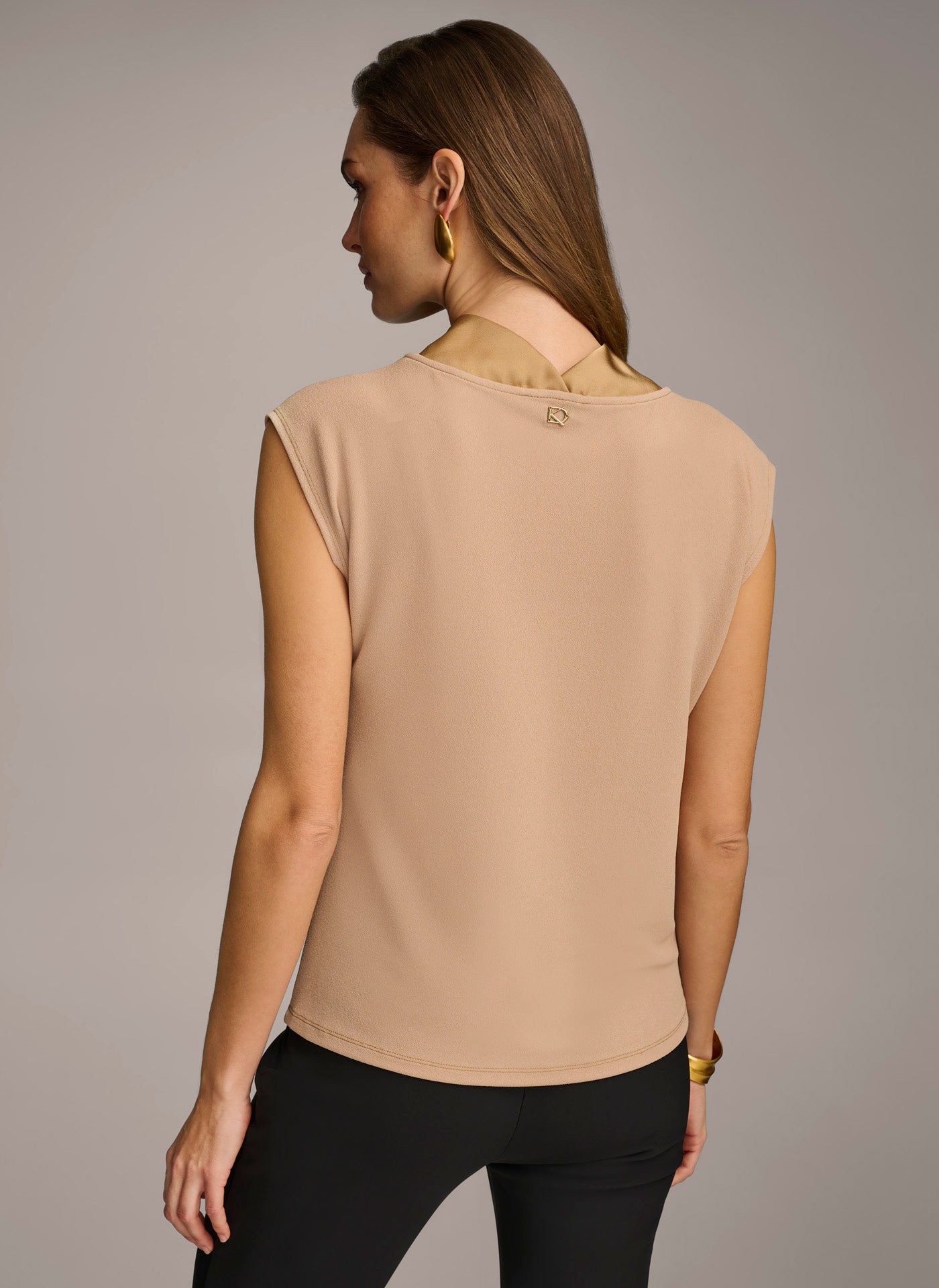 DONNA KARAN Womens Red Long Sleeve Turtle Neck Top main image 1
