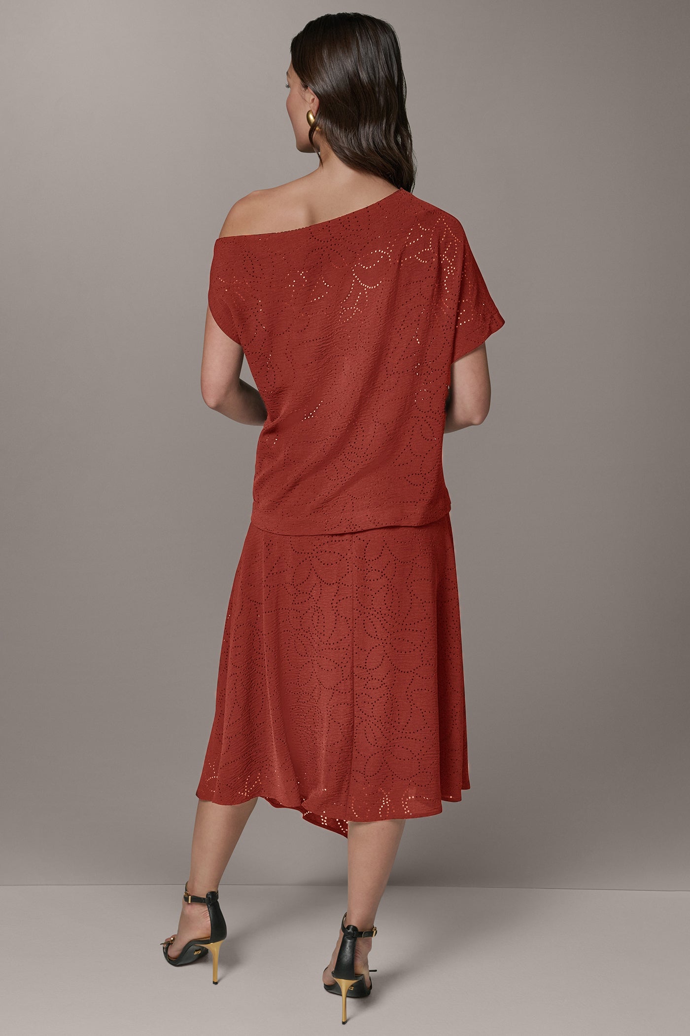 LASER CUT ASYMMETRIC MIDI SKIRT VIEW 7