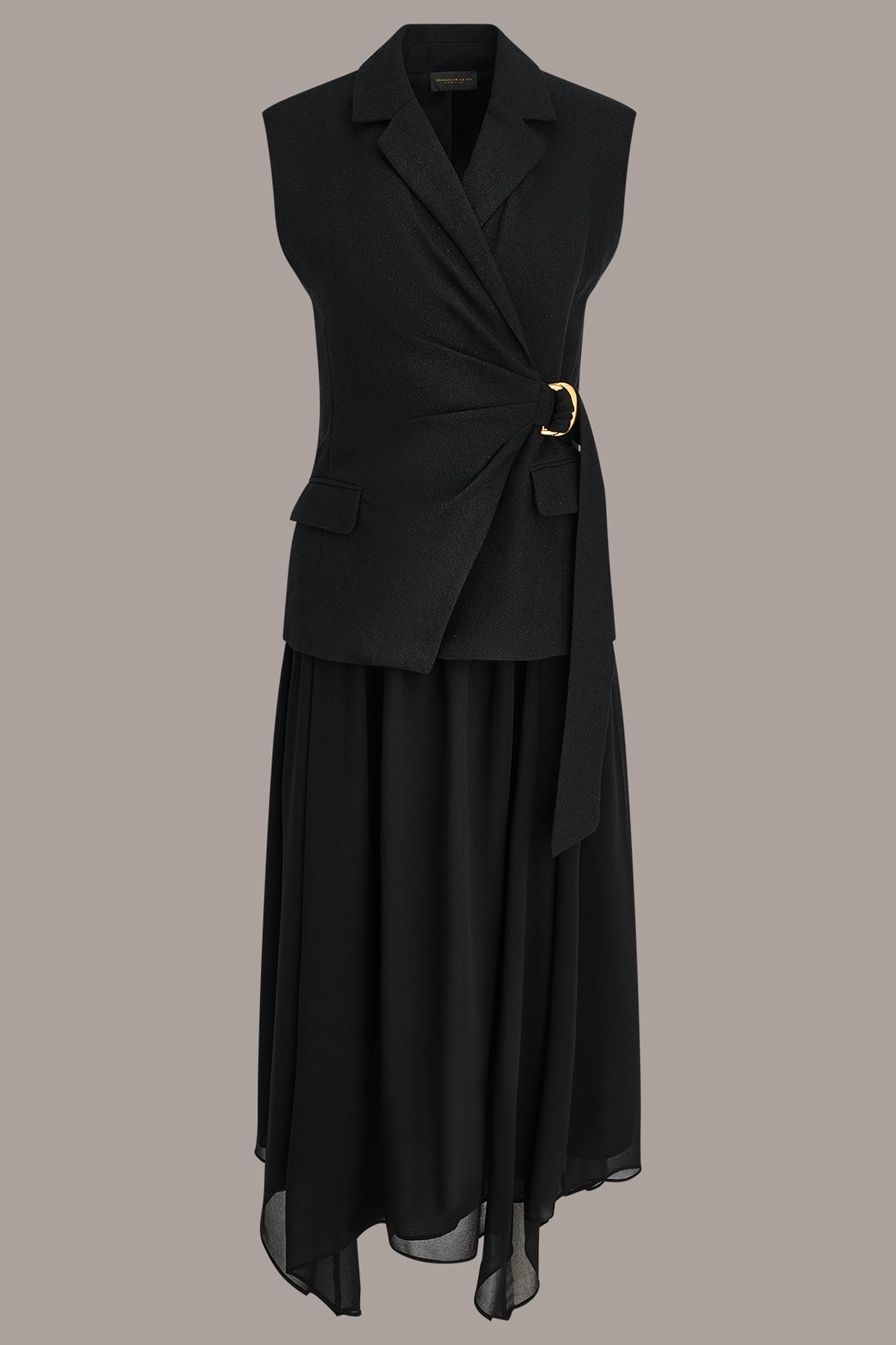 Collared Sleeveless Fit And Flare Dress VIEW 8