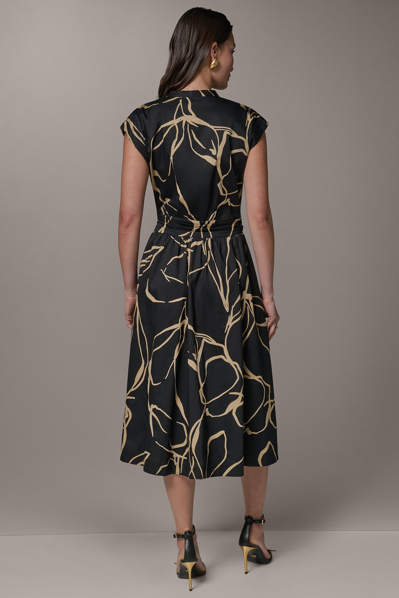 SLEEVELESS PRINT MIDI DRESS VIEW 7 | Essential Dresses