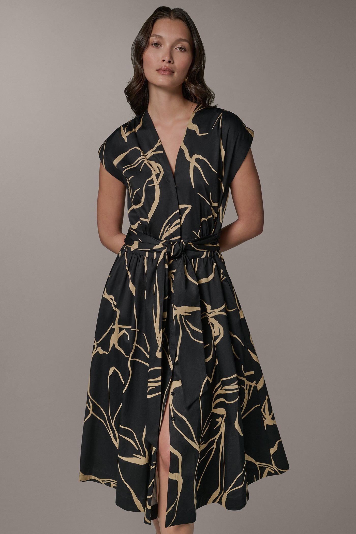 SLEEVELESS PRINT MIDI DRESS VIEW 8 | Essential Dresses