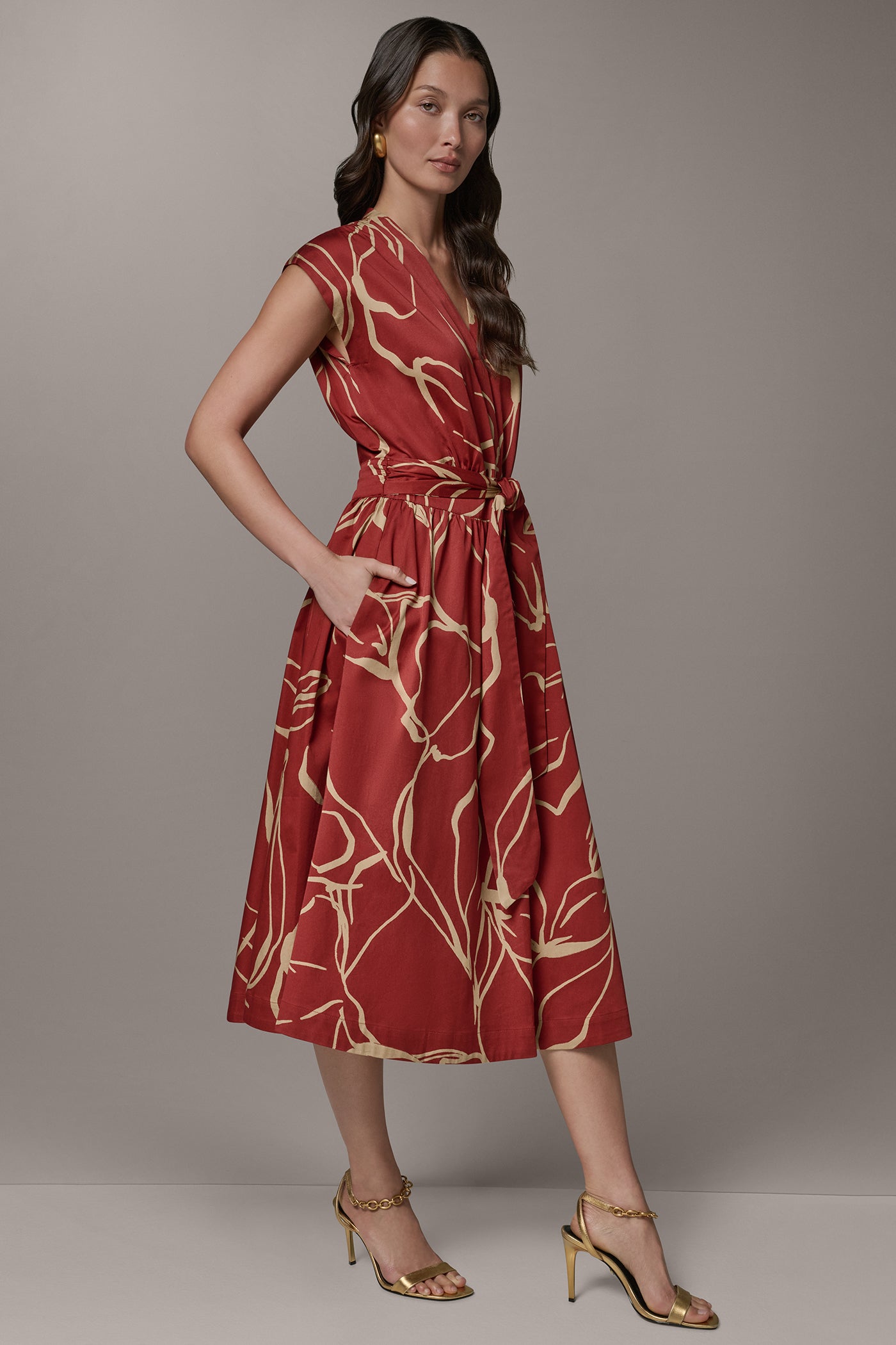 SLEEVELESS PRINT MIDI DRESS VIEW 4 | Dresses & Jumpsuits