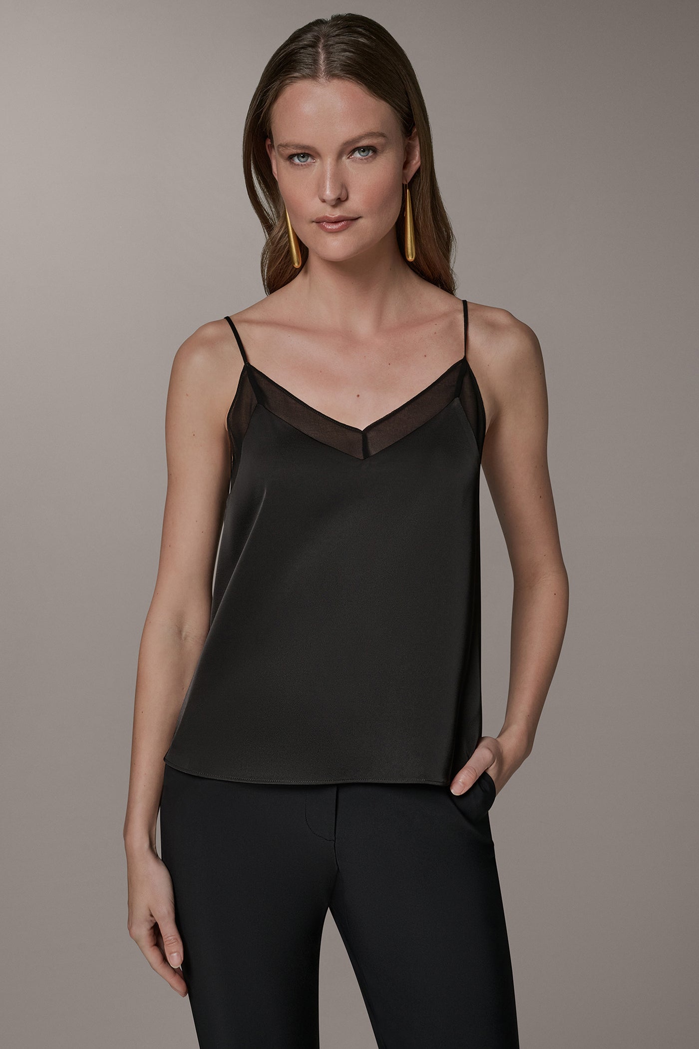 SLEEVELESS V-NECK CAMI VIEW 7 | Tops