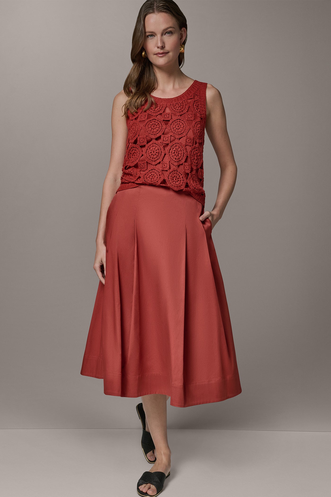 MIDI A-LINE SKIRT VIEW 6 | Skirts