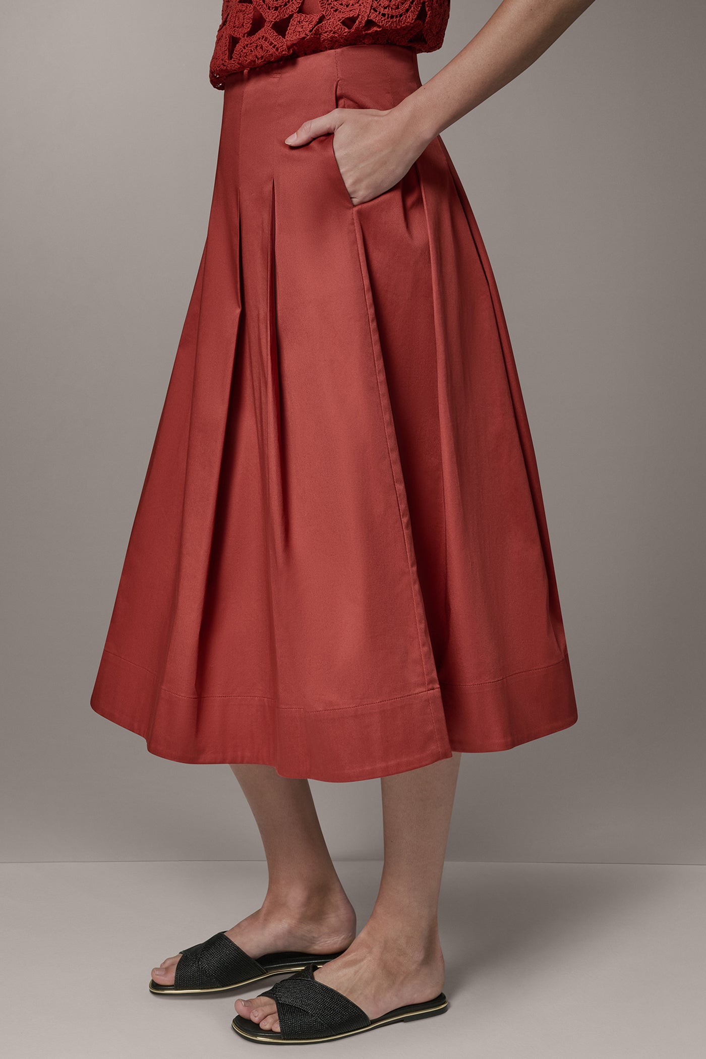 MIDI A-LINE SKIRT (alternate view)