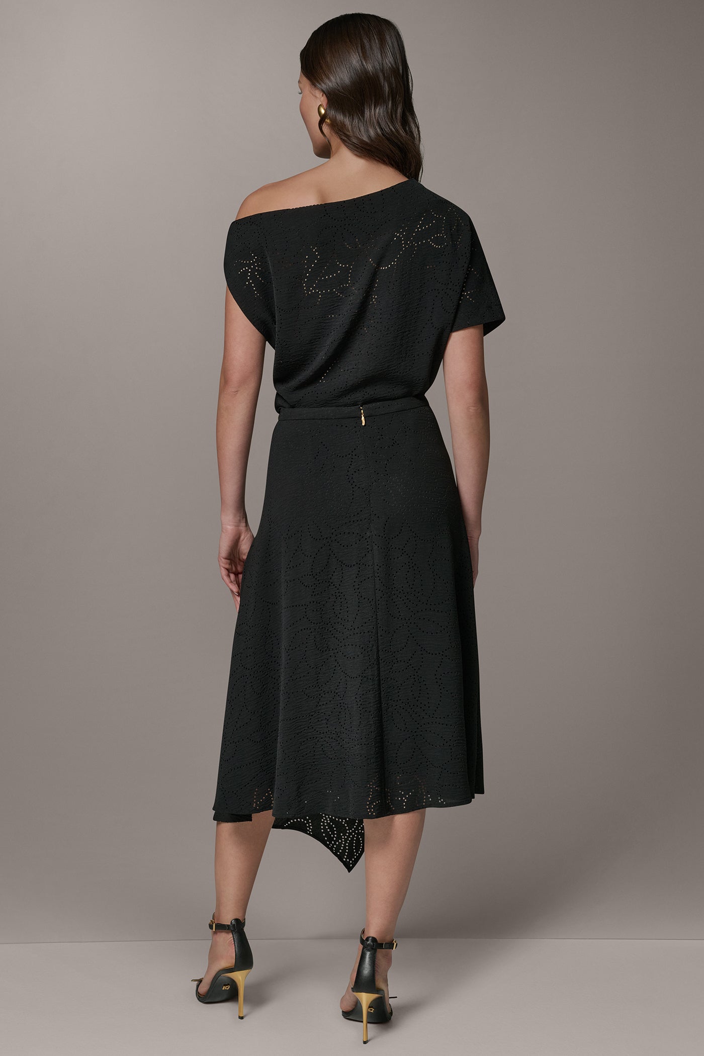 LASER CUT ASYMMETRIC MIDI SKIRT VIEW 9 | Skirts