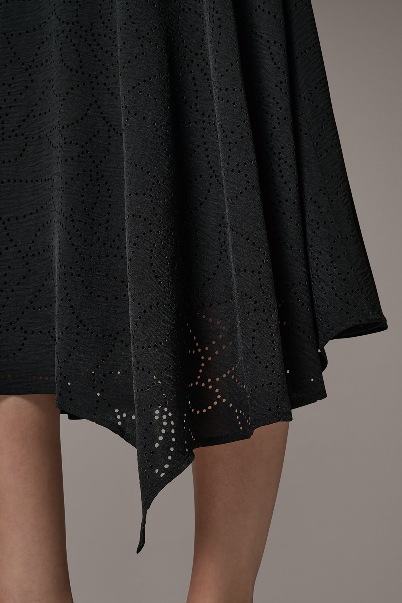 LASER CUT ASYMMETRIC MIDI SKIRT VIEW 6 | Skirts