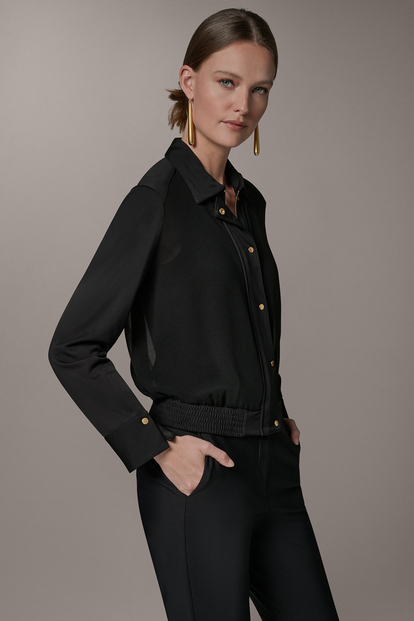 MIX MEDIA ZIP FRONT JACKET VIEW 3