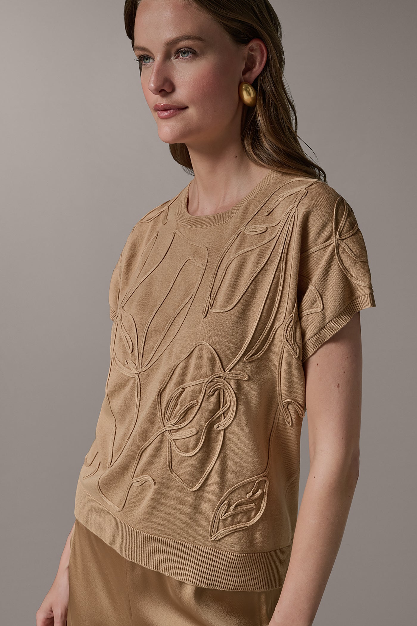 SHORT SLEEVE EMBROIDERED TOP VIEW 4 | Tops