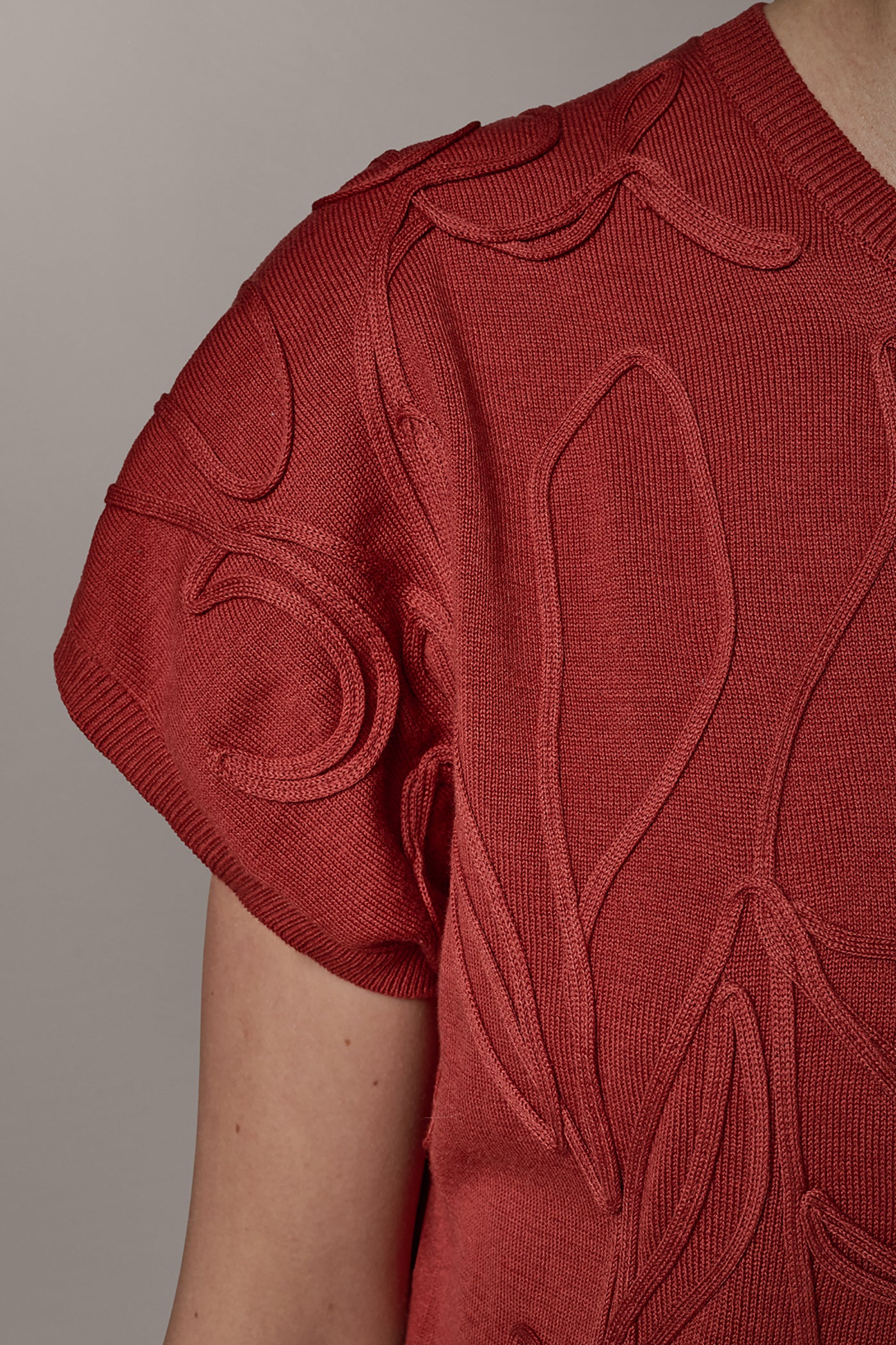 SHORT SLEEVE EMBROIDERED TOP VIEW 5 | Tops