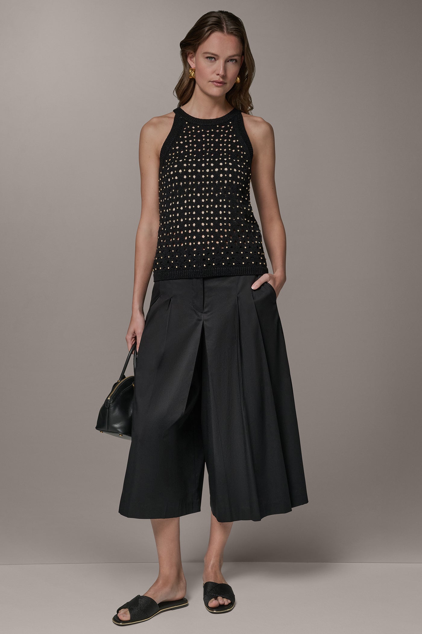 OPEN-STITCH HALTER SWEATER TANK VIEW 8 | Tops