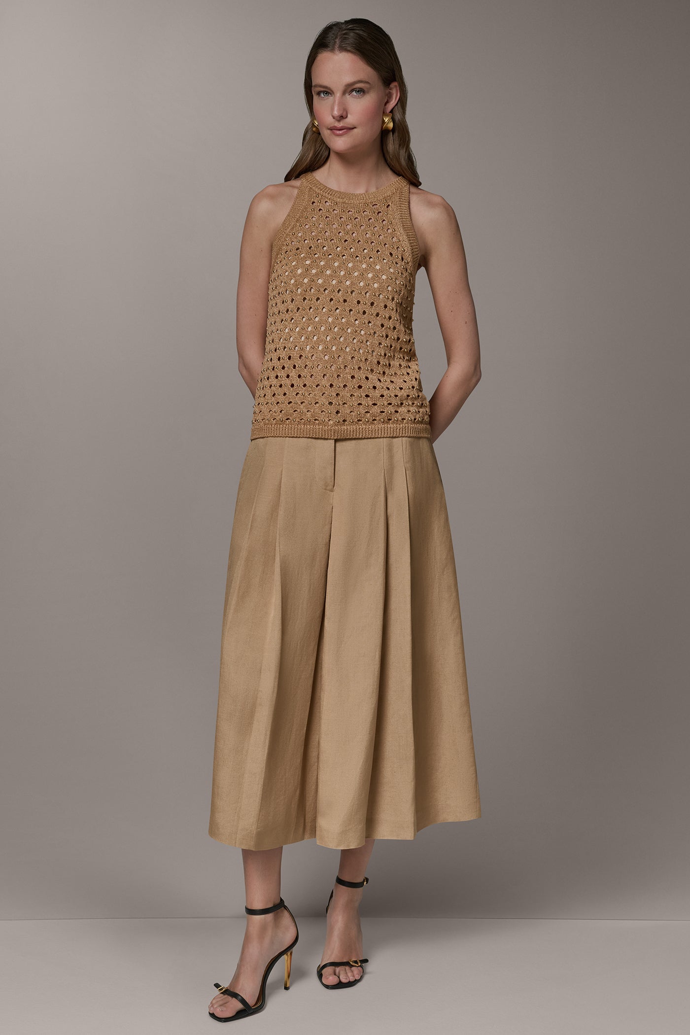 OPEN-STITCH HALTER SWEATER TANK VIEW 6 | Tops