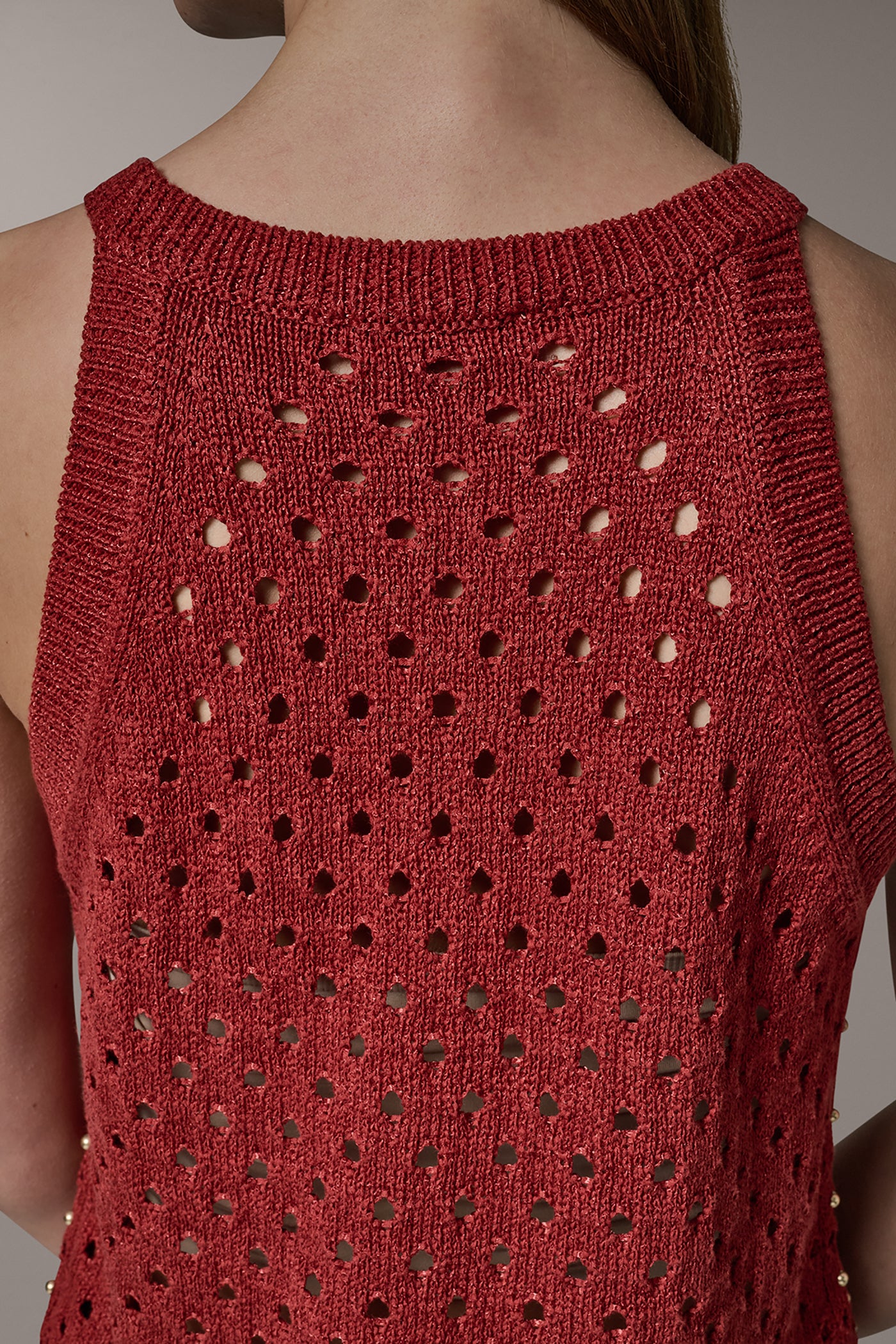 OPEN-STITCH HALTER SWEATER TANK VIEW 5 | Tops