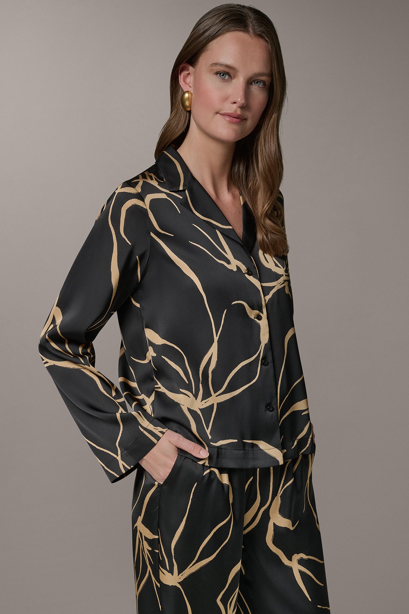 LONG SLEEVE PRINT BLOUSE VIEW 3