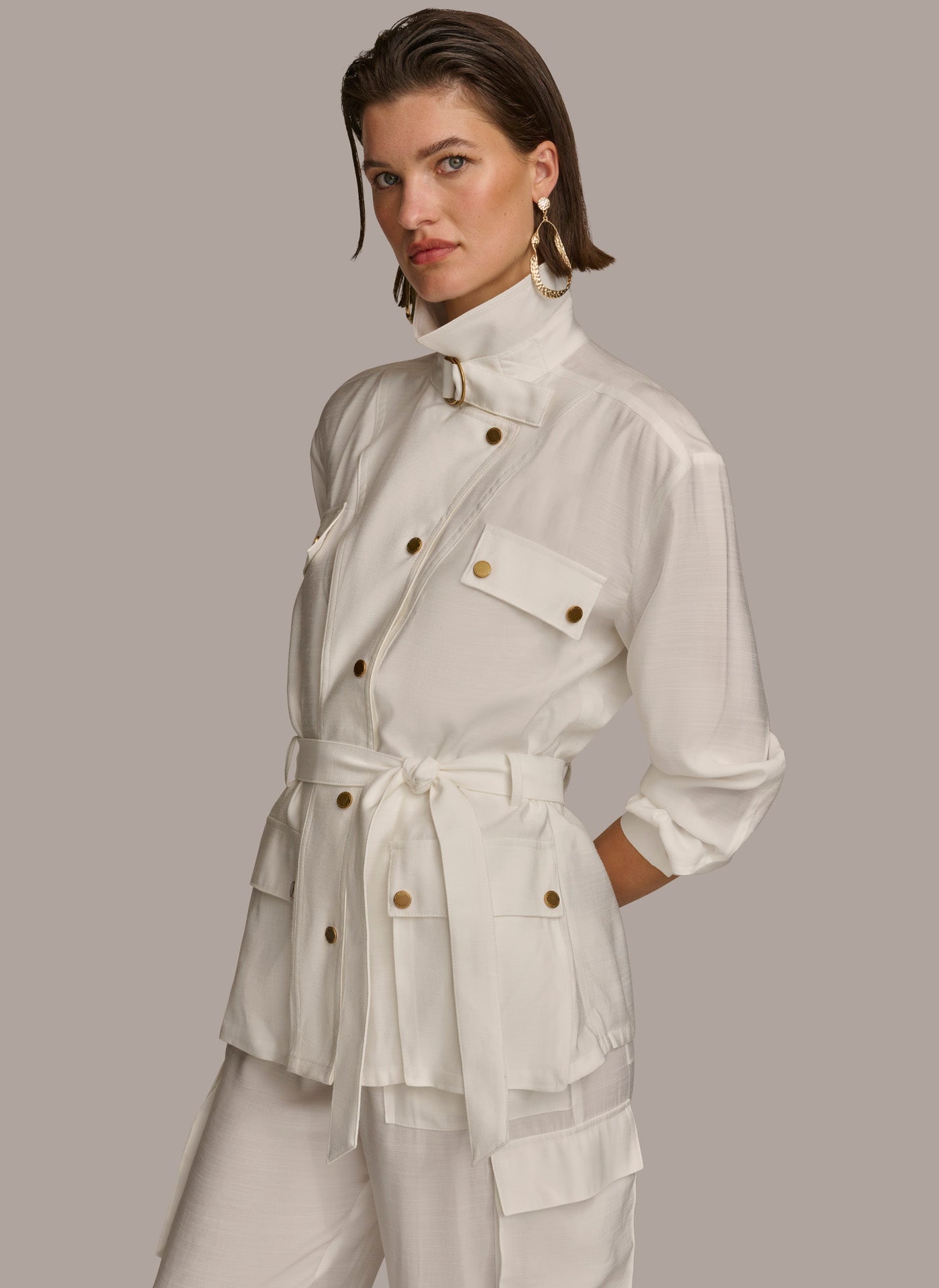 SHORT SLEEVE BELTED UTILITY JACKET VIEW 3 | Welcome Code Exclusions