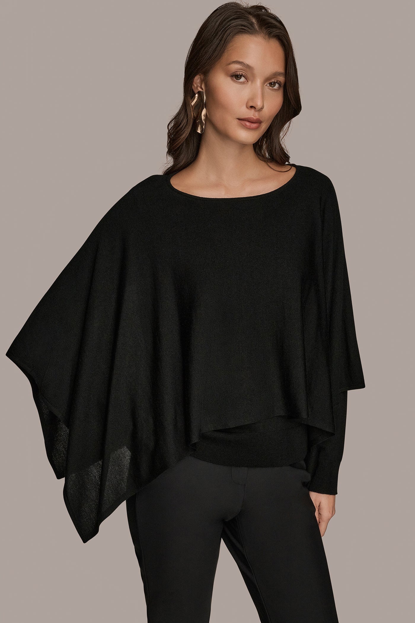 LAYERED PONCHO SWEATER VIEW 4 | Fall Collection