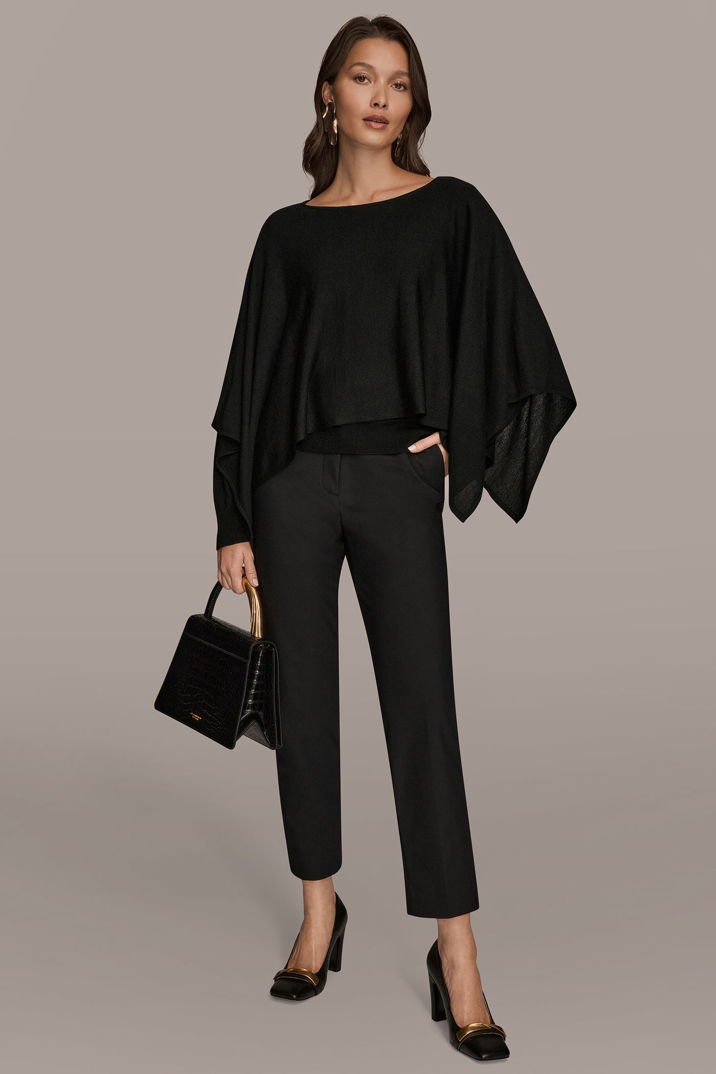 LAYERED PONCHO SWEATER VIEW 5 | Fall Collection