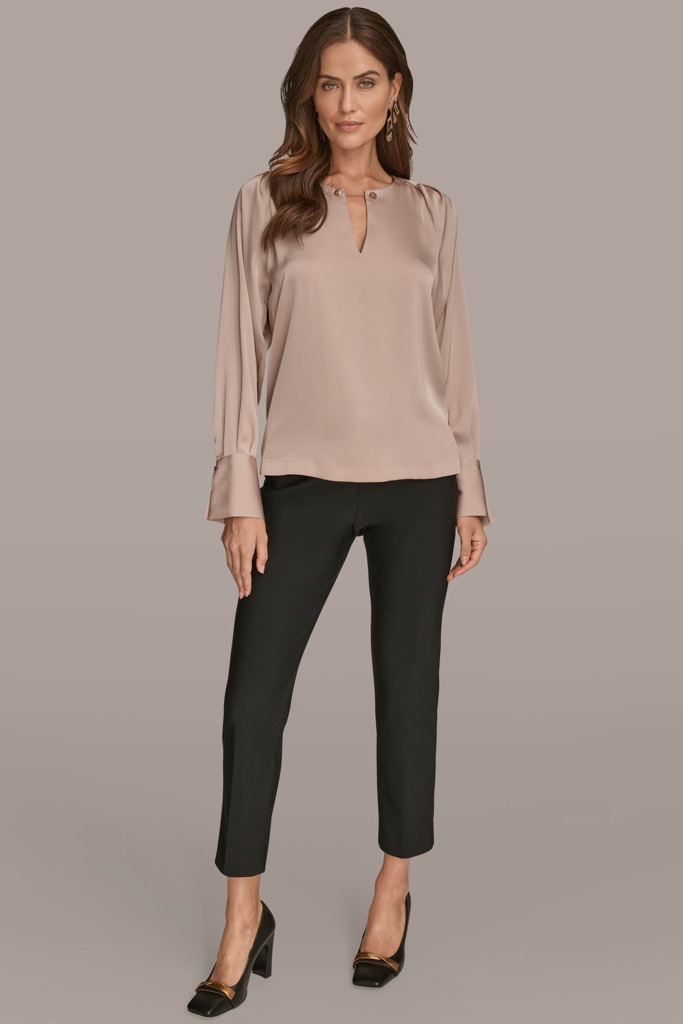 CHAIN-DETAILED SATIN TOP VIEW 4 | Tops & Sweaters