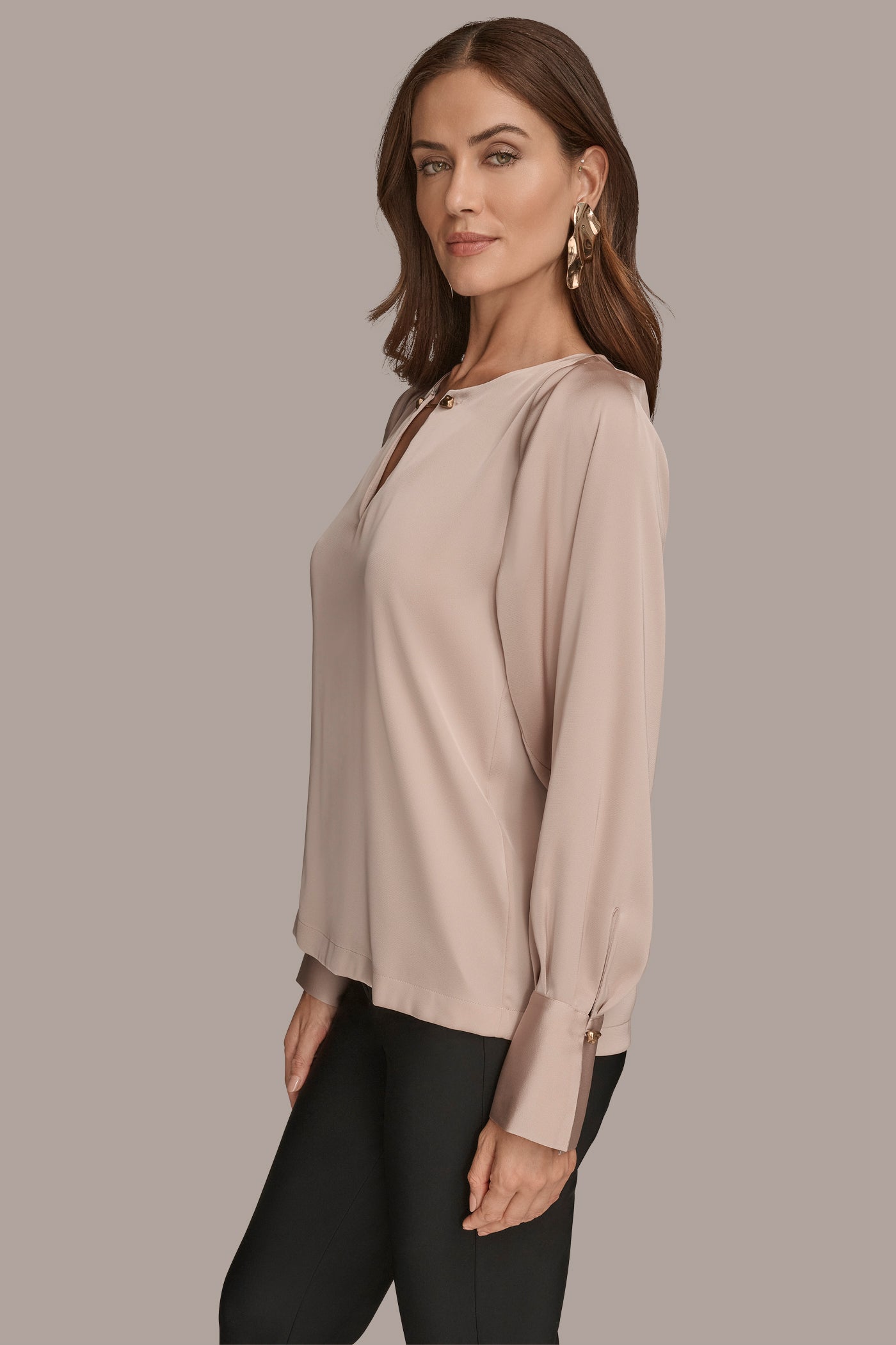 CHAIN-DETAILED SATIN TOP VIEW 3 | Tops & Sweaters
