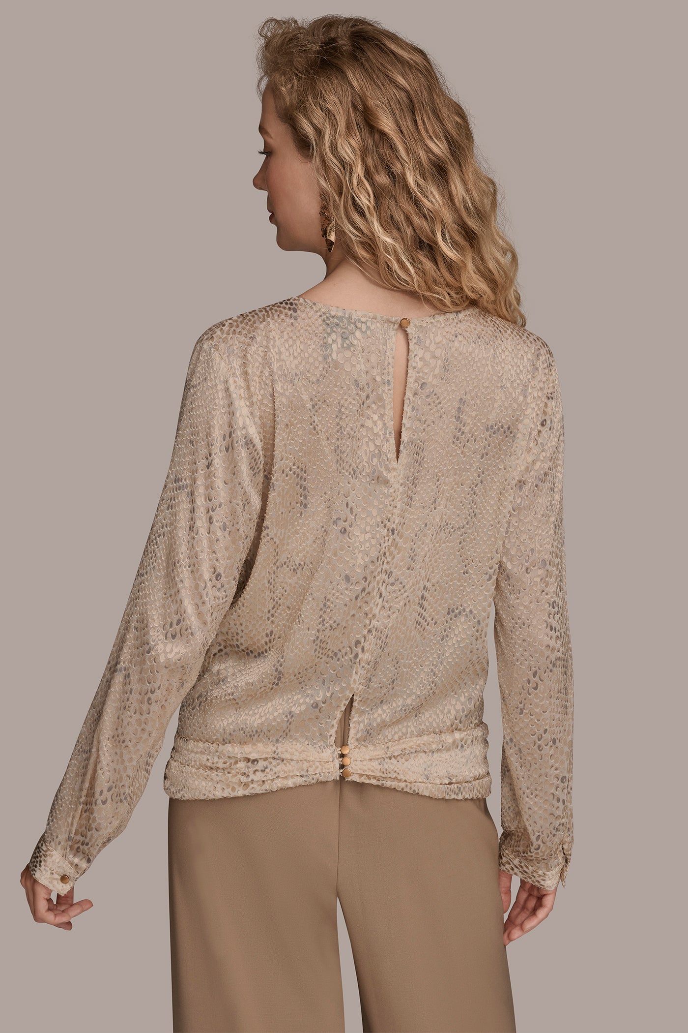 CROC-EFFECT DRAPED BLOUSE | View 2 | New Arrivals