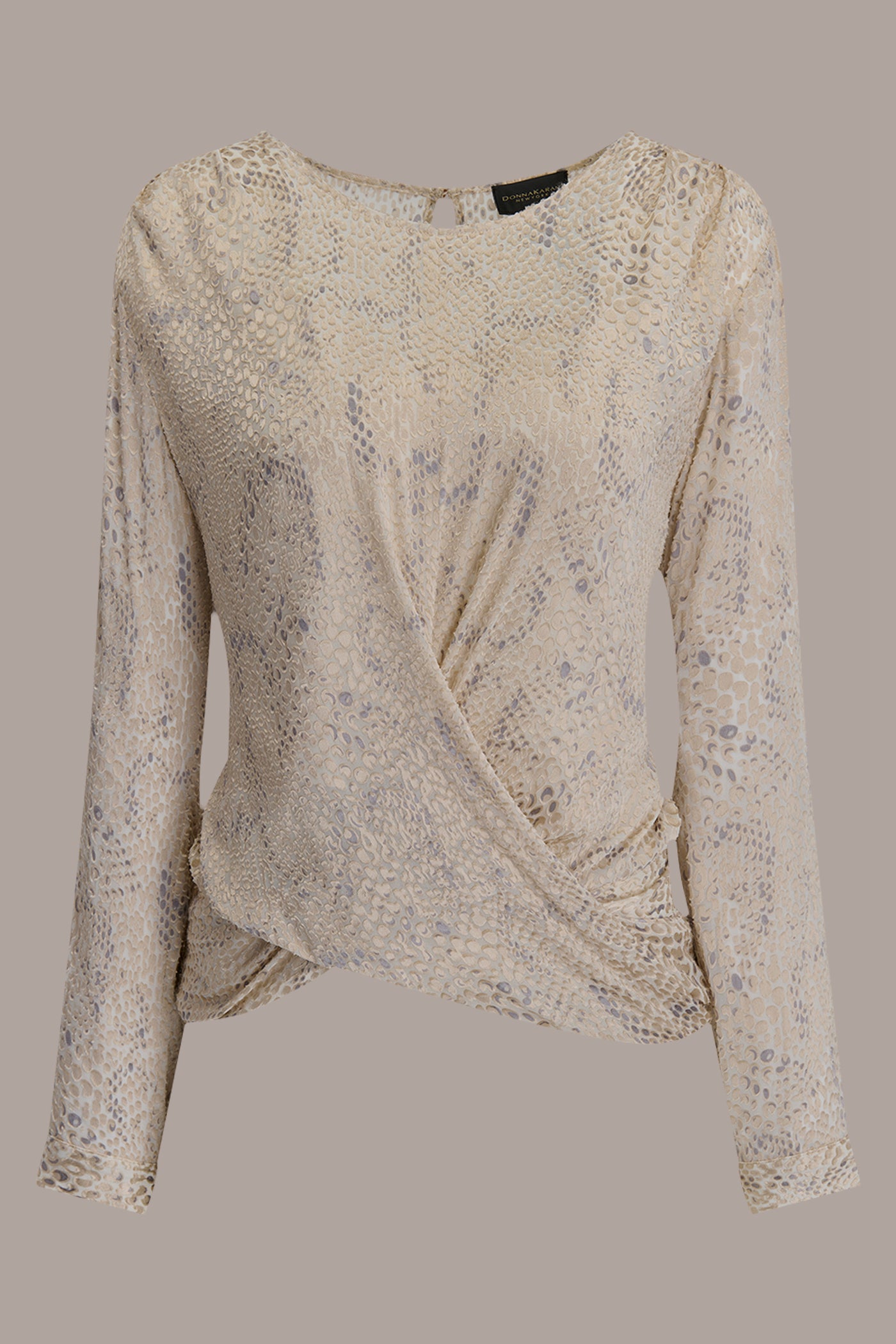 CROC-EFFECT DRAPED BLOUSE VIEW 8 | New Arrivals