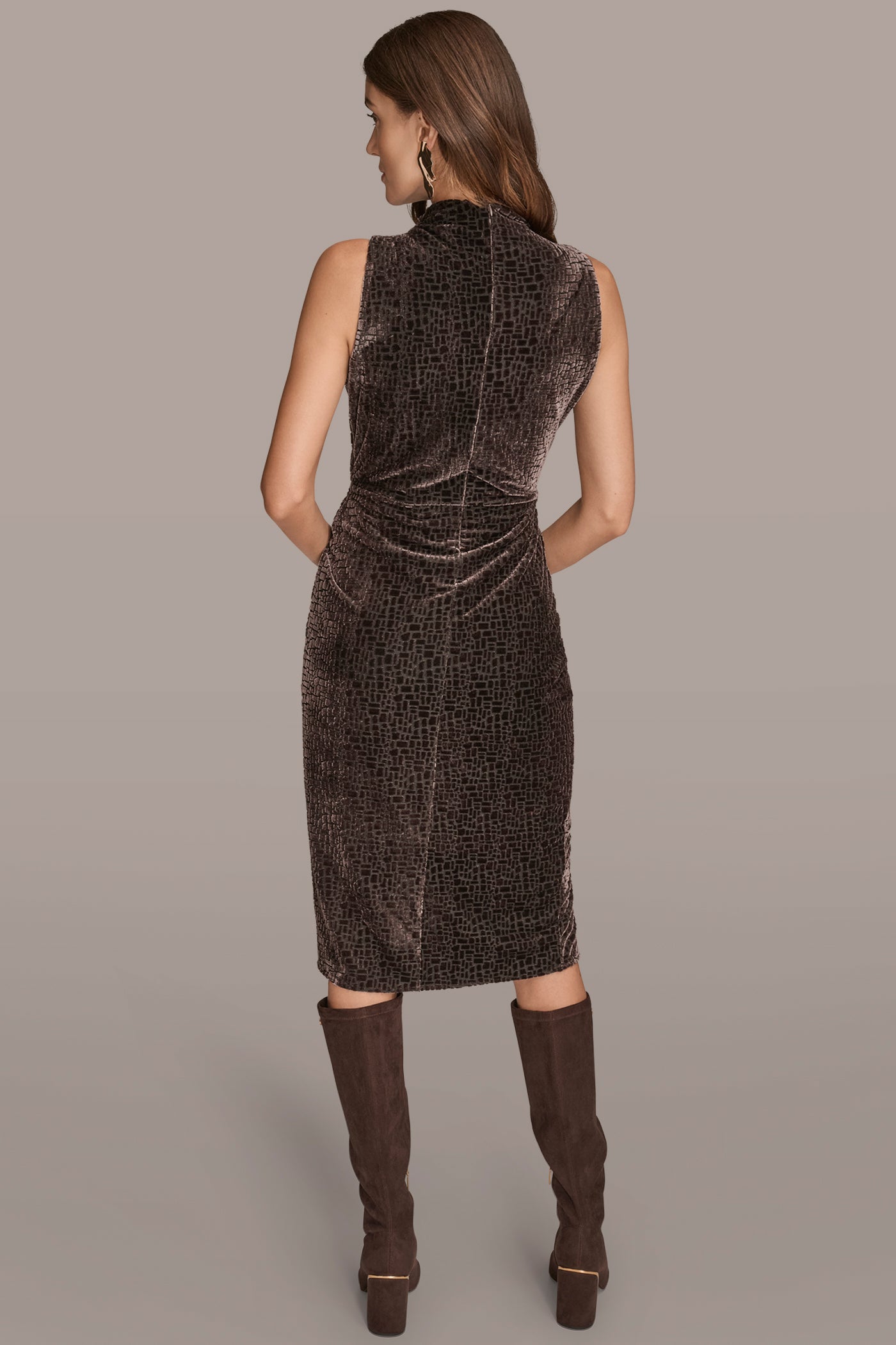 BURNOUT TWIST-WAIST DRESS VIEW 3 | Fall Collection