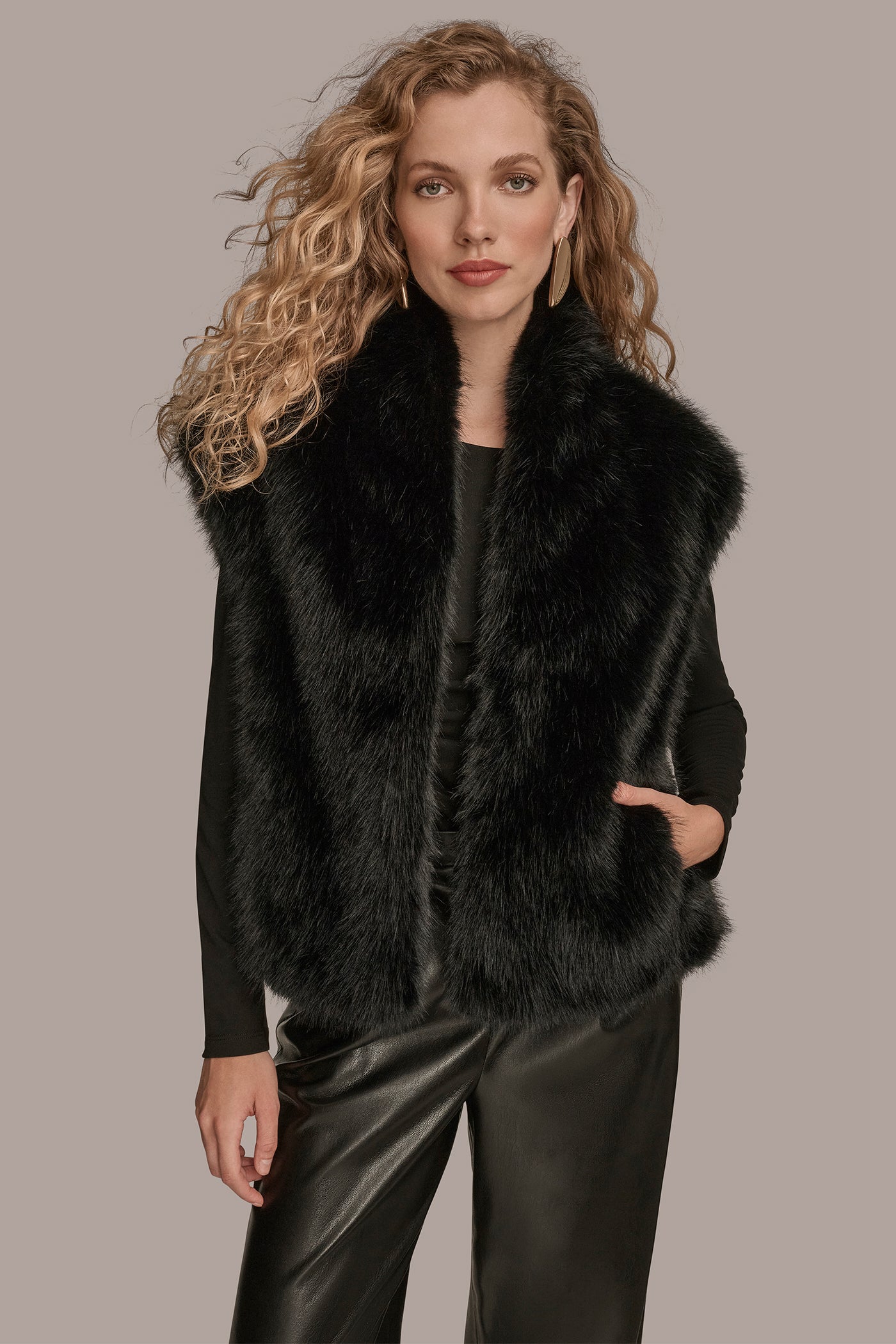 FAUX FUR VEST VIEW 4 | Coats & Jackets