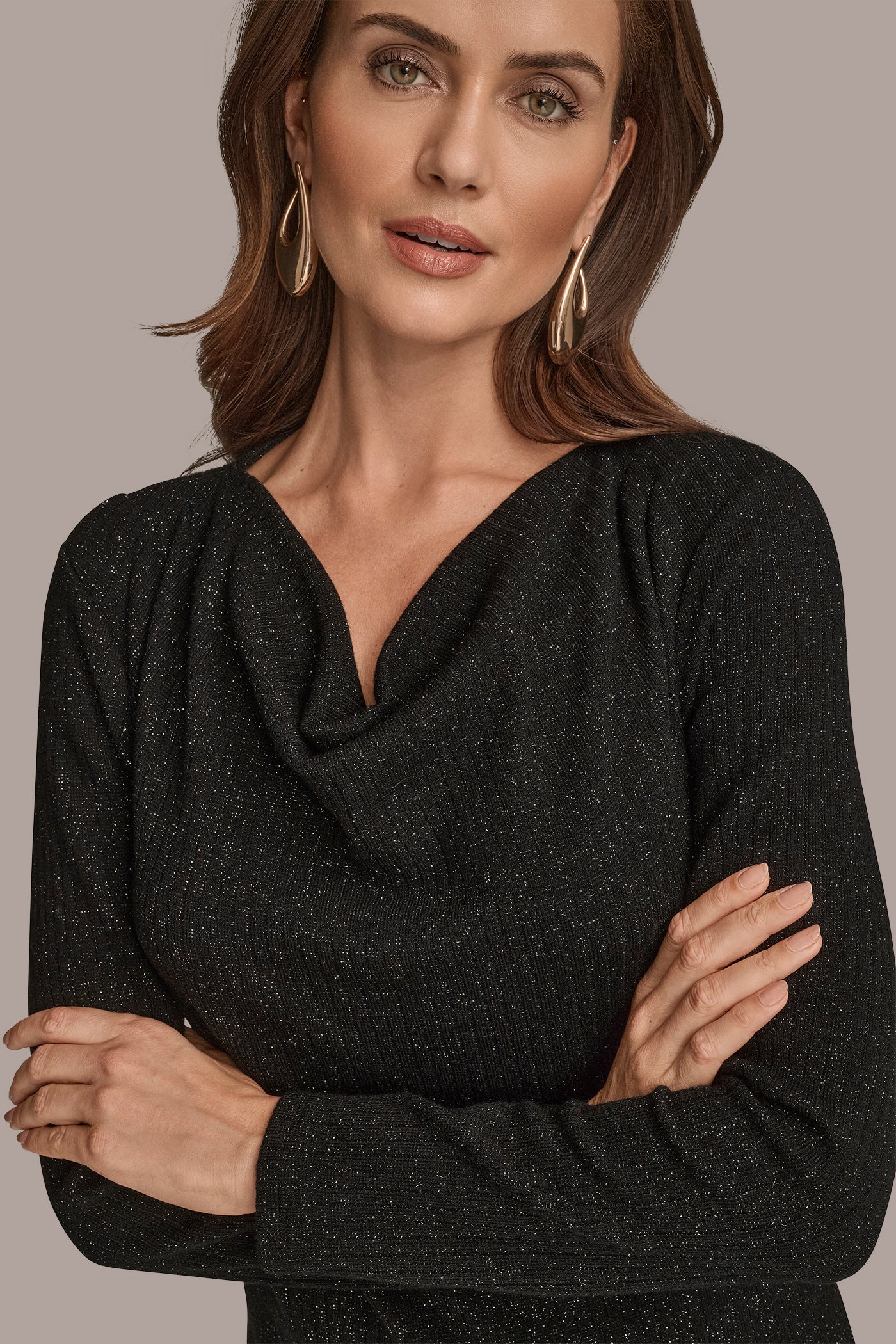 LONG SLEEVE COWL NECK VIEW 4 | Tops