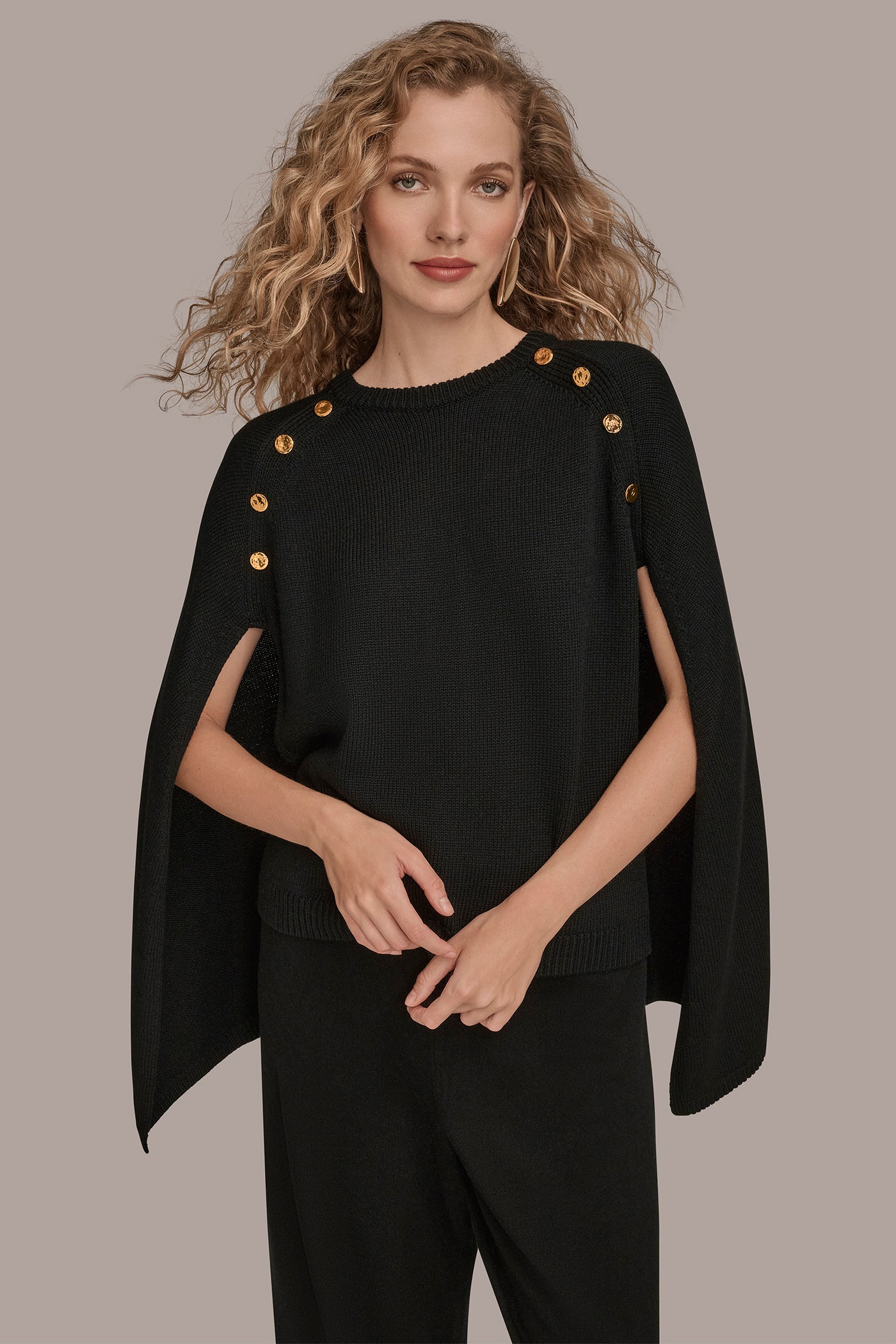 CREW NECK WITH CAPE SHOULDER | View 1 | All Products