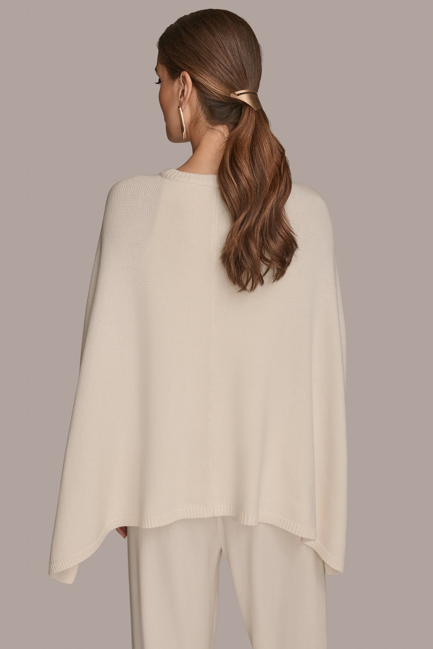 CAPE-EFFECT BUTTON-EMBELLISHED SWEATER | View 2 | All Products