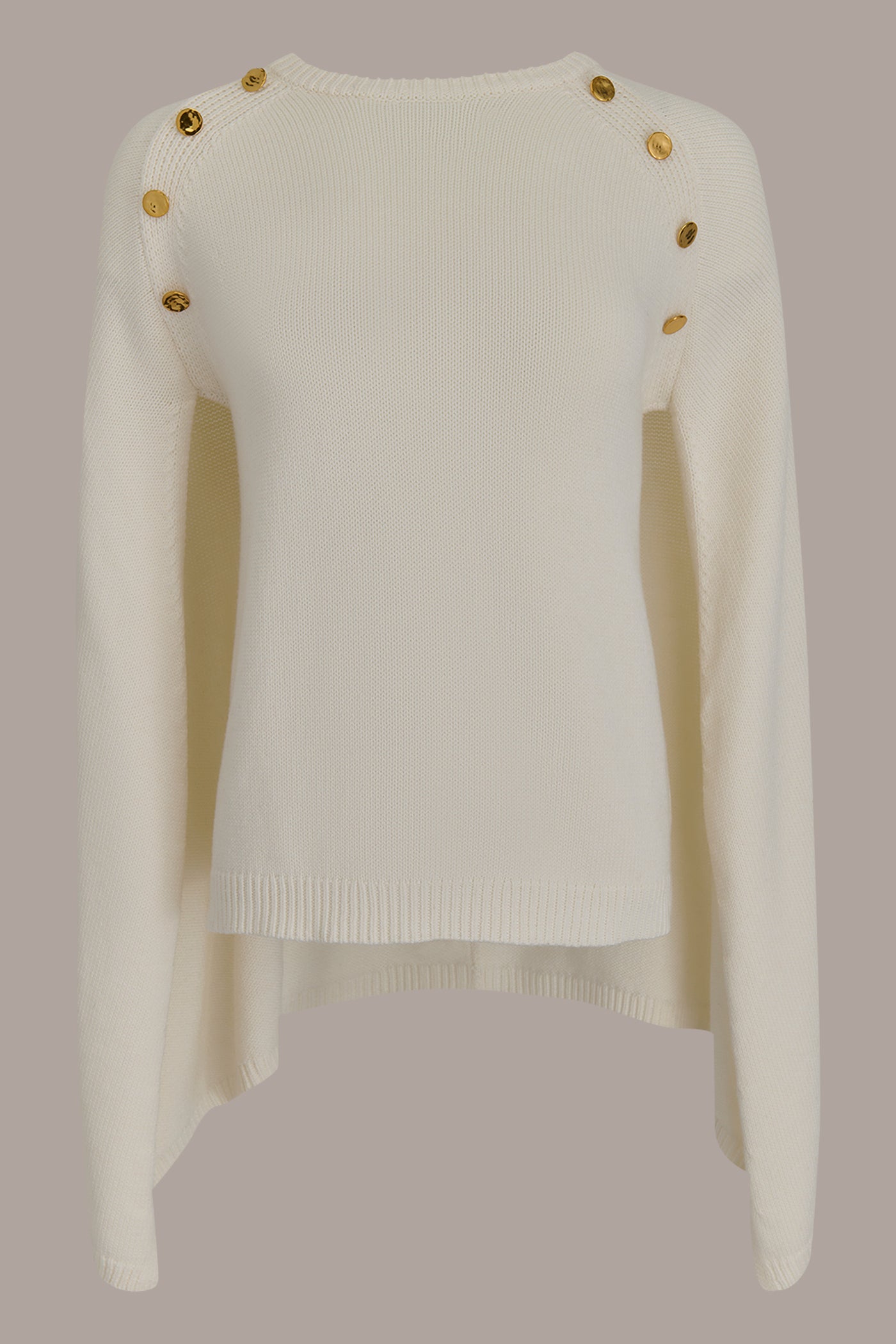 CAPE-EFFECT BUTTON-EMBELLISHED SWEATER VIEW 5 | All Products