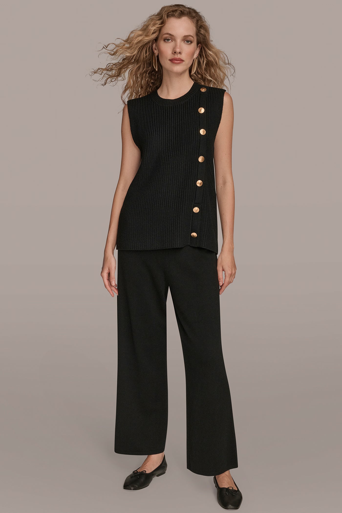 SLEEVELESS MOCK NECK WITH BUTTONS ON SIDE VIEW 6 | New Arrivals