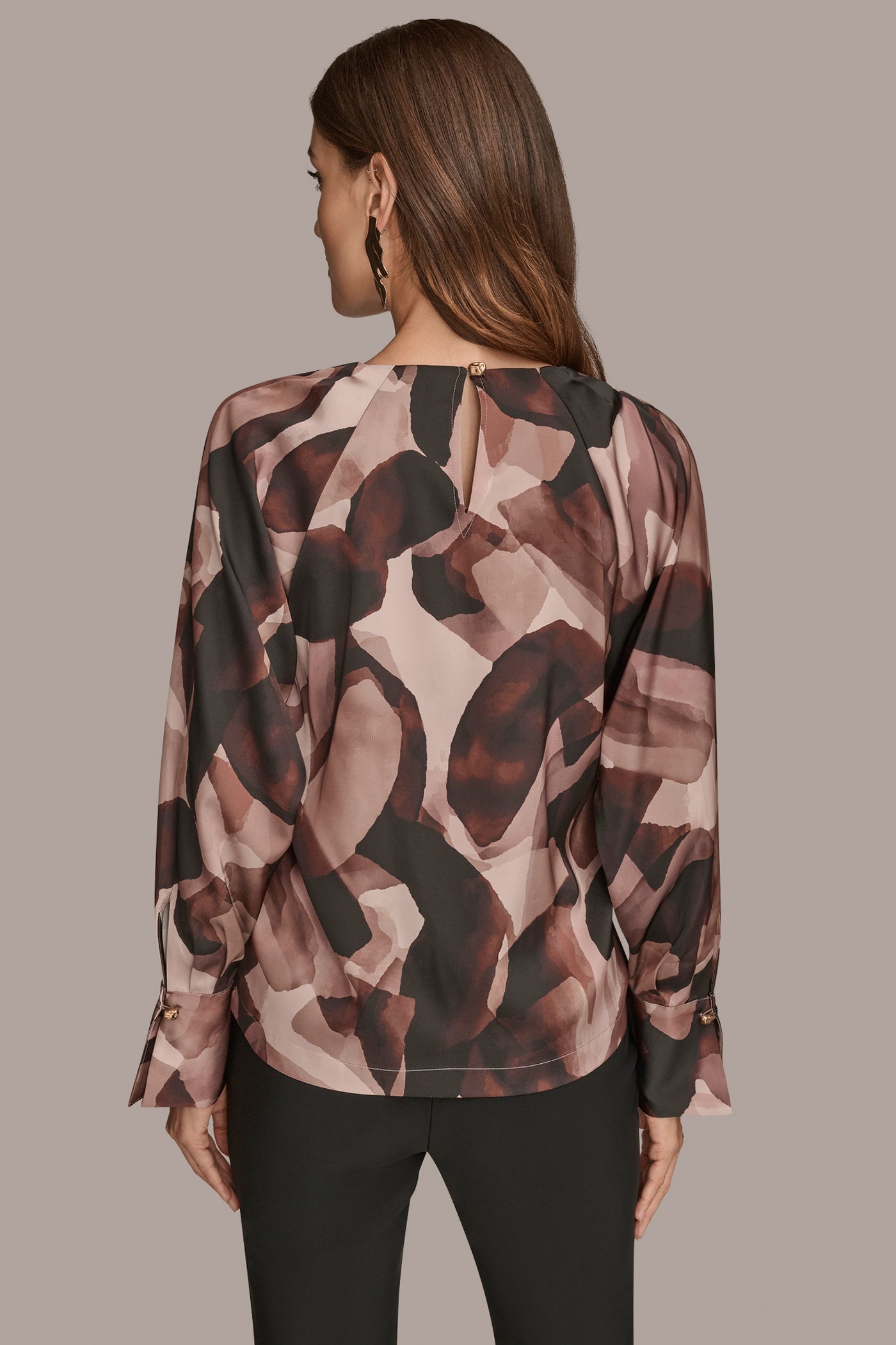 CHAIN-DETAILED PRINTED SATIN TOP | View 2 | Tops & Sweaters
