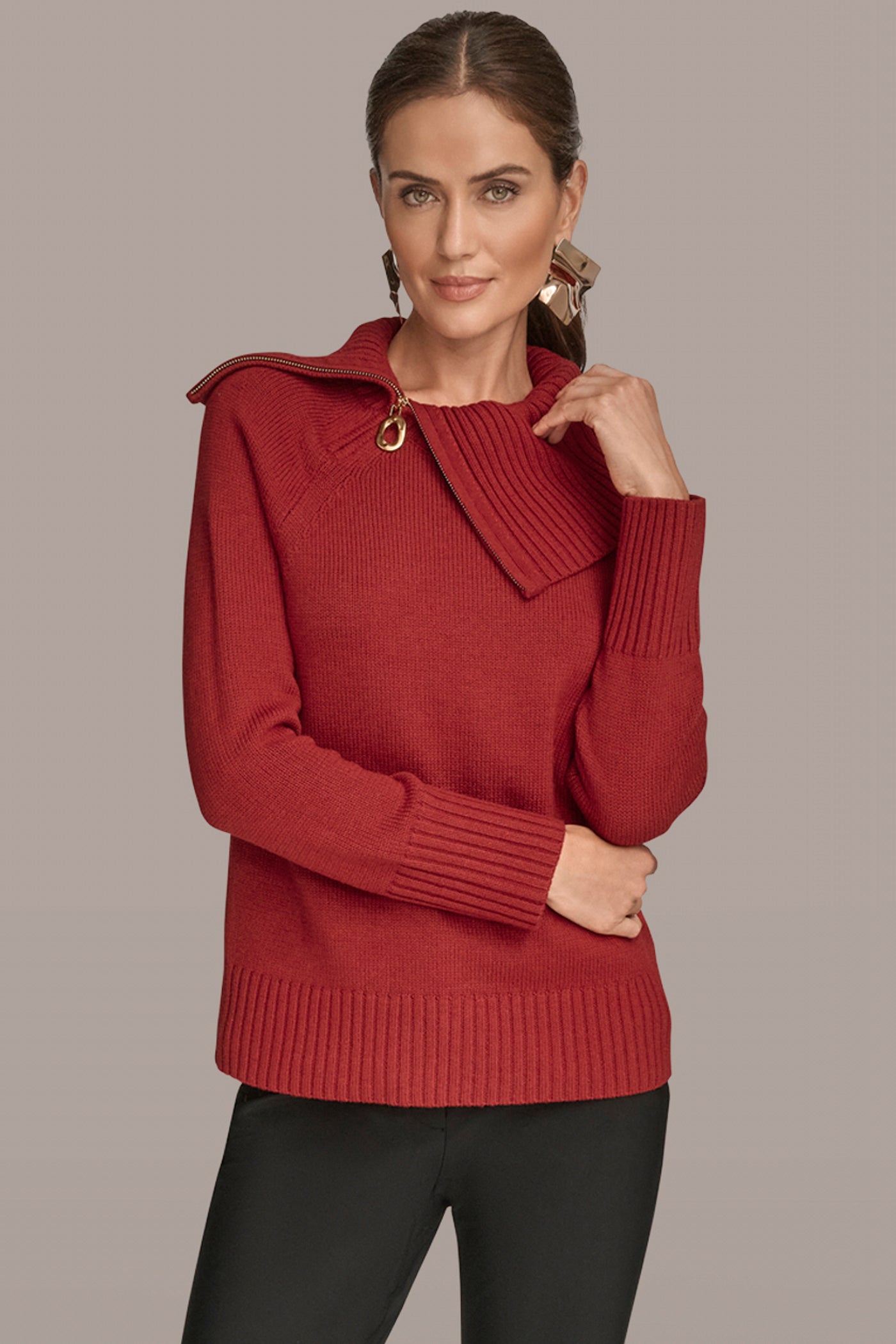 LONG SLEEVE WITH ZIP DETAIL COLLAR | View 1 | All Products
