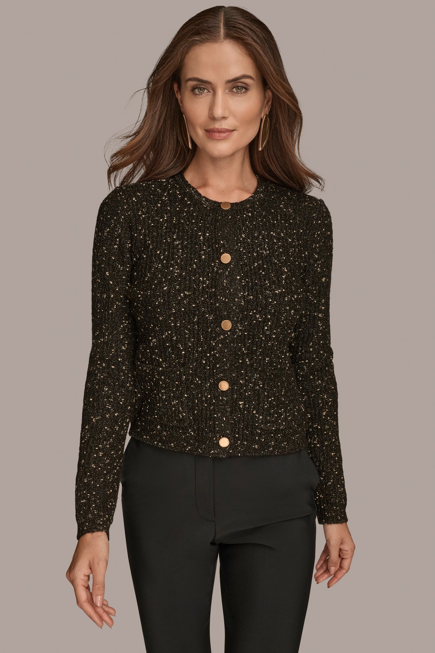 LONG SLEEVE BUTTON UP CARDIGAIN WITH POCKETS | View 1 | Products