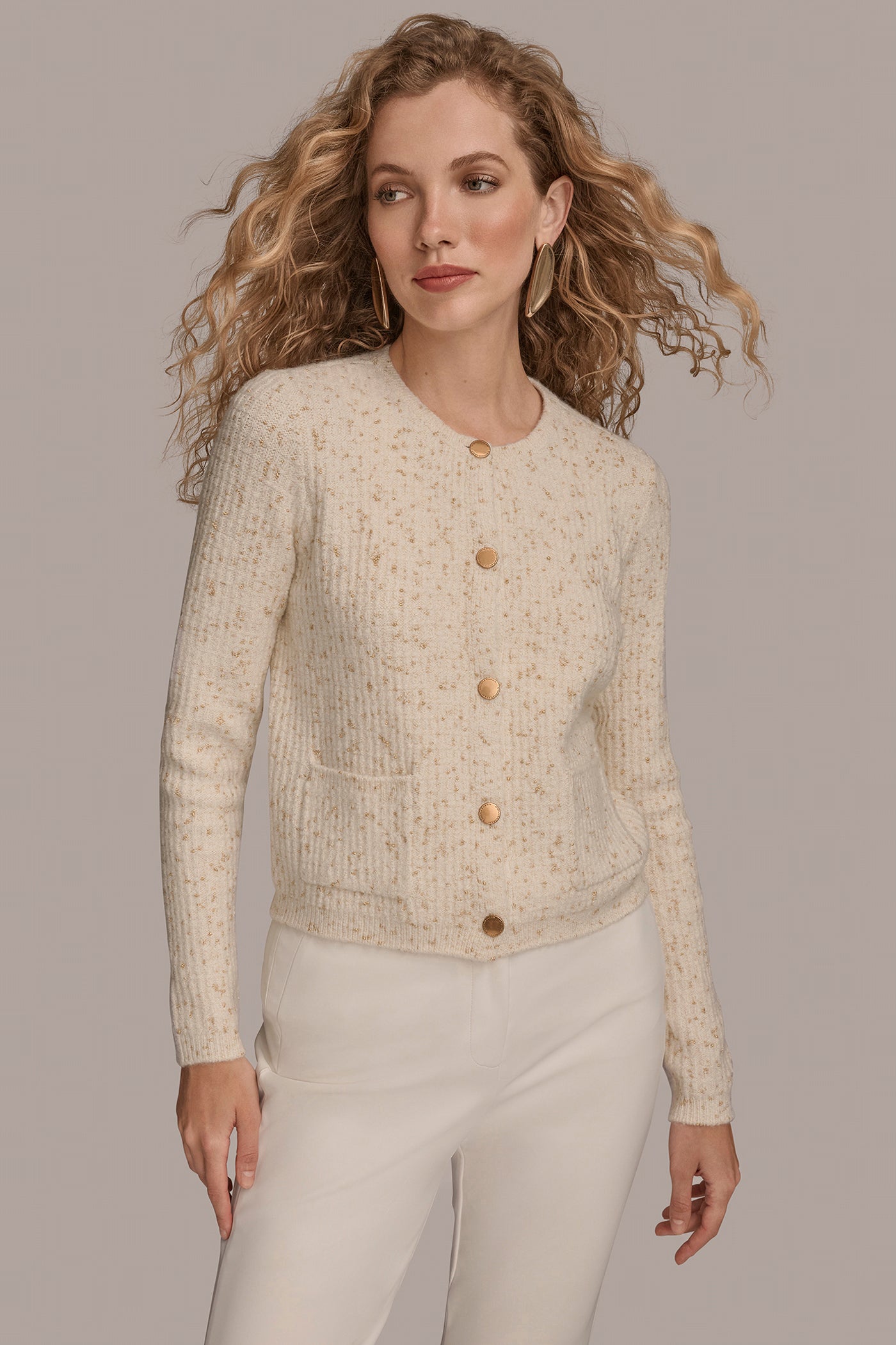 LONG SLEEVE BUTTON UP CARDIGAIN WITH POCKETS | View 1 | Products