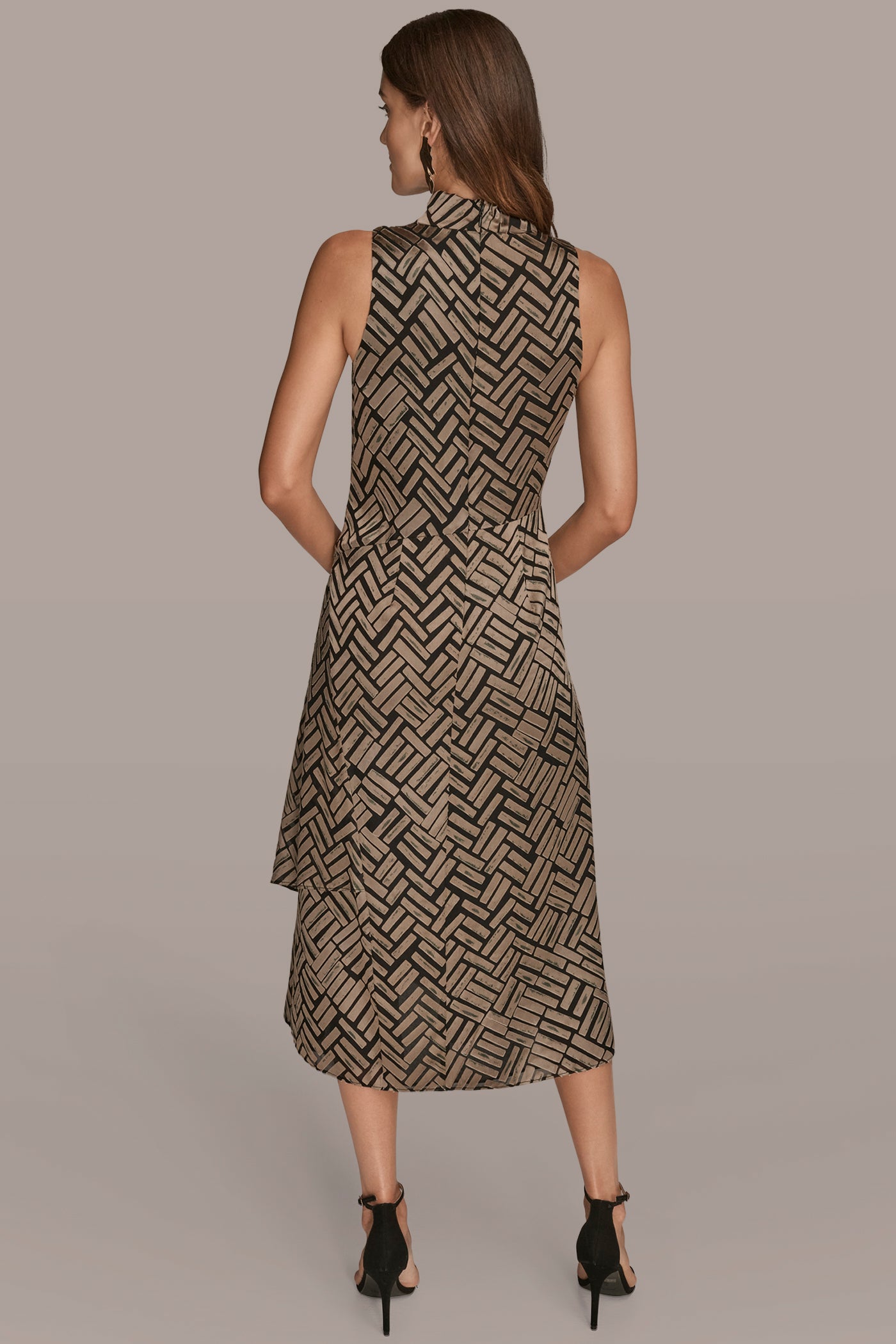 BELTED ASYMMETRIC BURNOUT MIDI DRESS | View 2 | Dresses & Jumpsuits