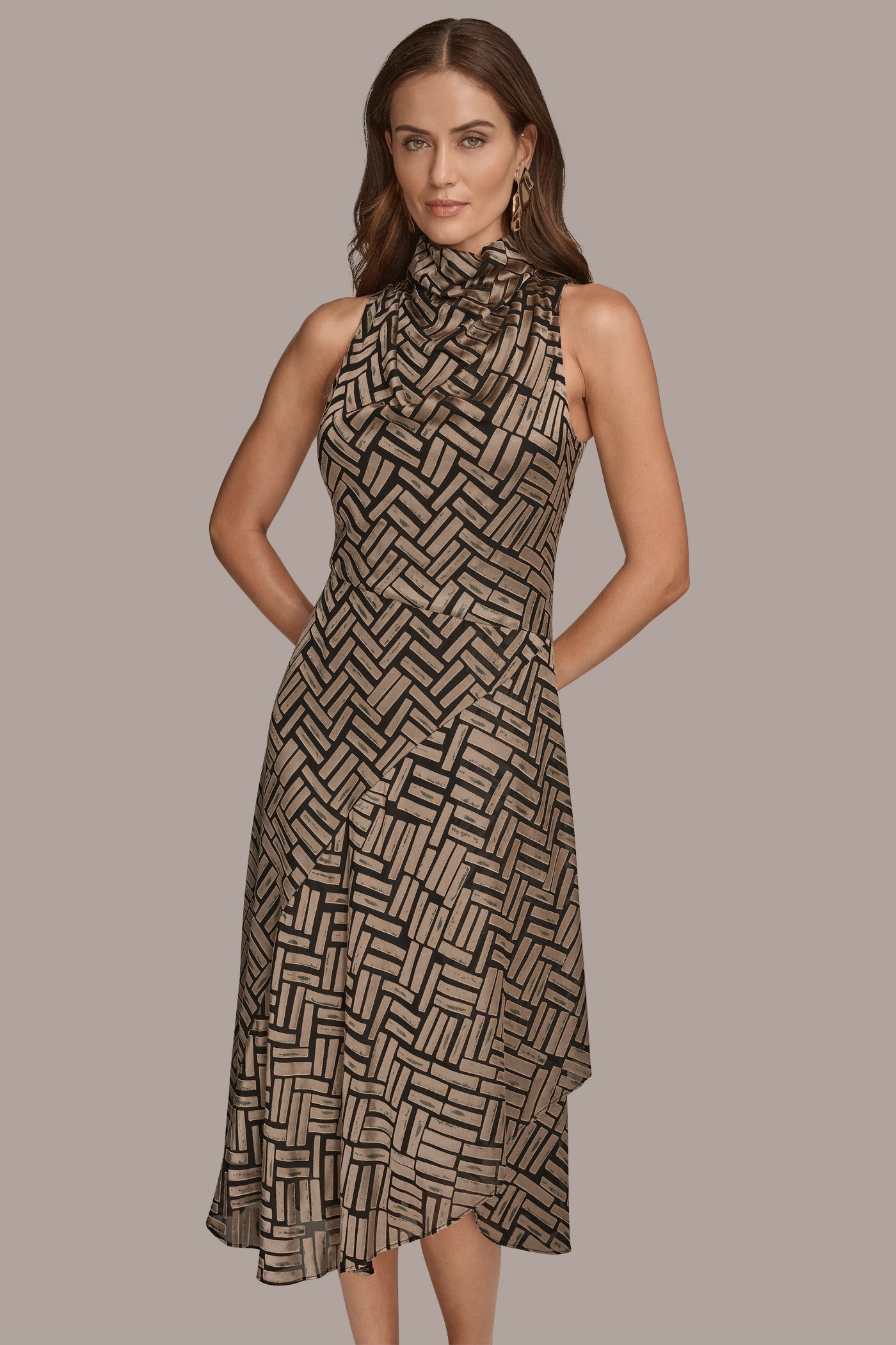BELTED ASYMMETRIC BURNOUT MIDI DRESS VIEW 4 | Dresses & Jumpsuits